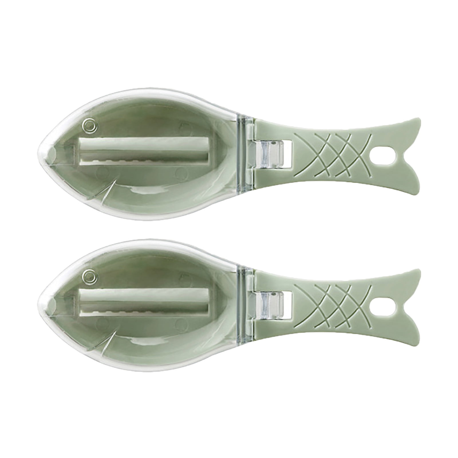 JWDX Scale Scraper, Peeler Clearance! Household Kitchen Tools Fishs Scale Scraper Remover with Lid White Green