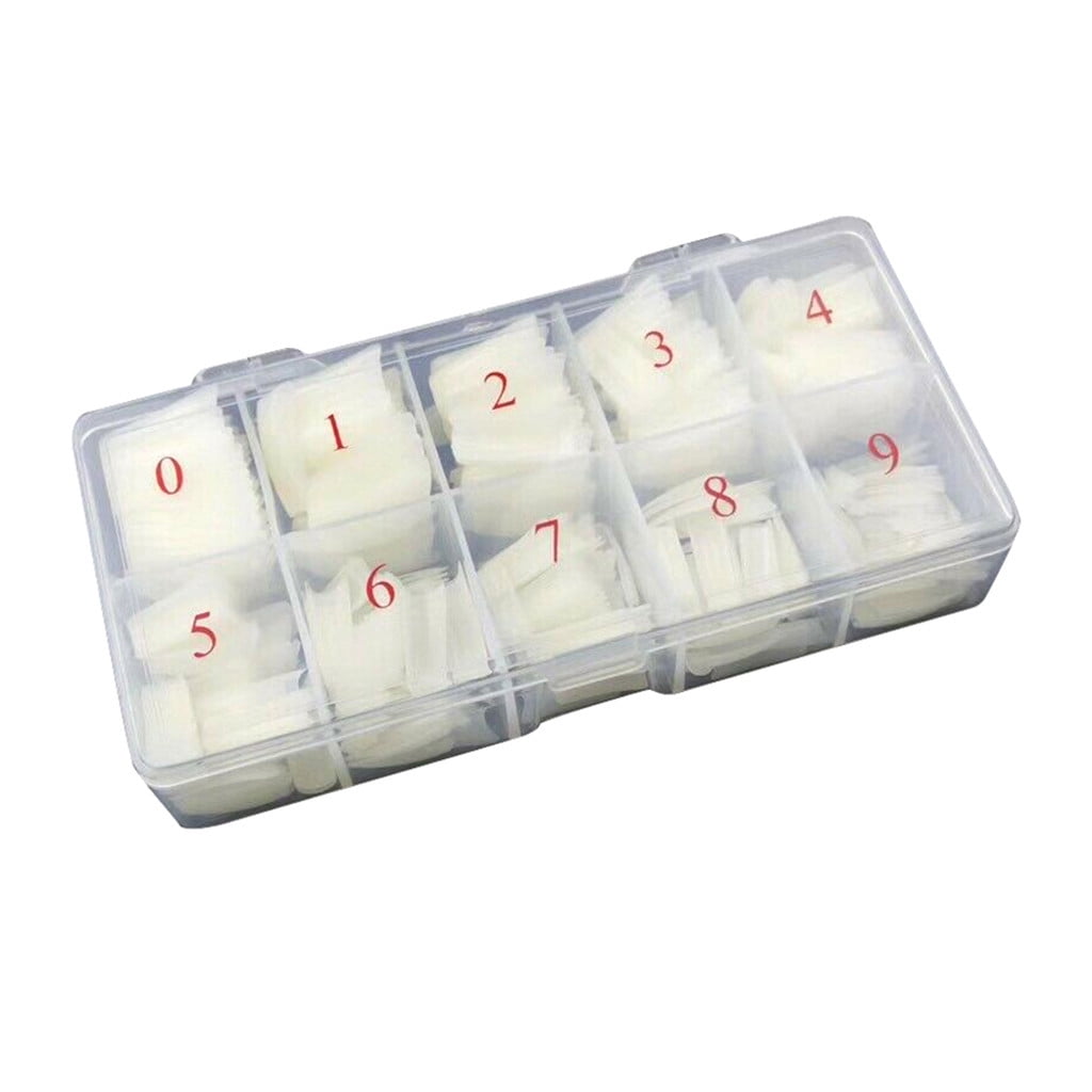 500PCS Half Cover False Nails Tips - Acrylic Nail Tips, Lady French Style Acrylic Artificial Tip Manicure with Box for Nail Tips Art Salons and Home DIY, Artificial False Nails Tips With Box