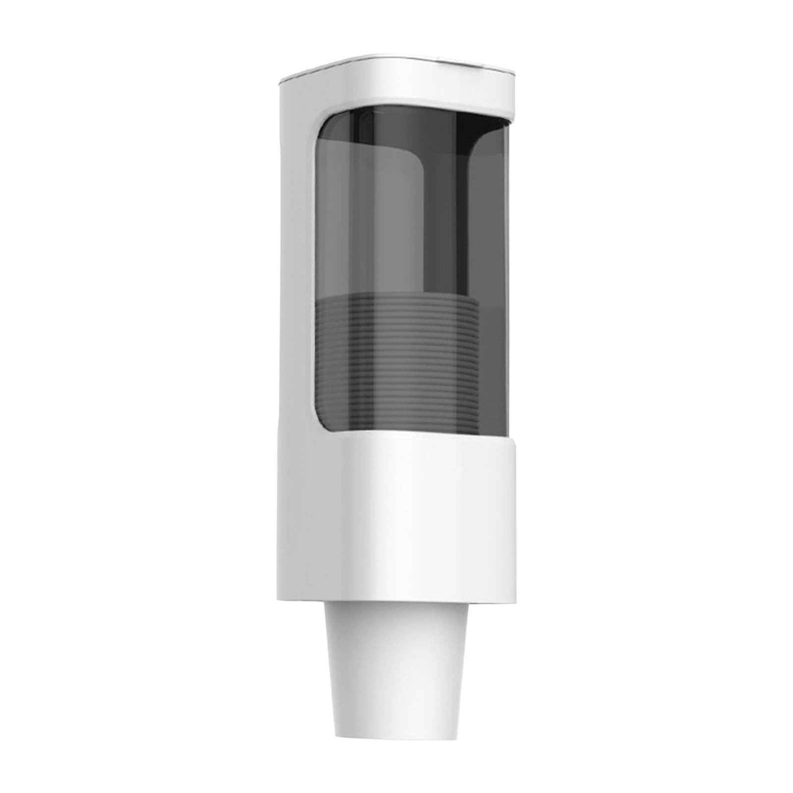 Cup Dispenser,Fit 3oz-6oz Small Cups, Pull Type Water Cup Holder Wall Mount Paper Cup with Paste for Home Office School,Wall Mount Bathroom Disposable Mouthwash Cups Dispenser for Home Office Clear