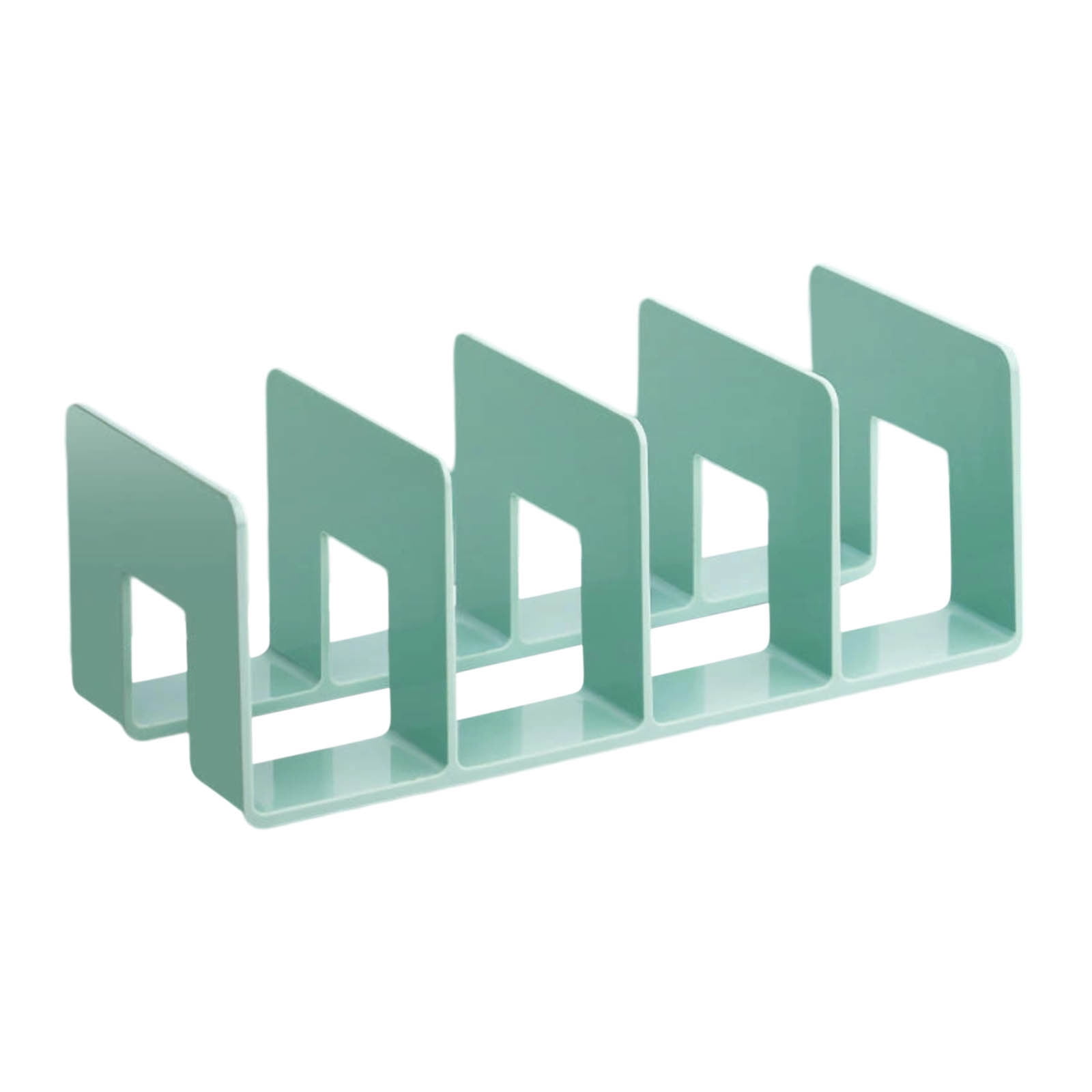 Desktop Acrylic File Organizer,4 Compartment Organizer Shelf Vertical,Book Organizer with 4 Compartments,Desktop Storage with Divider Magazine Holder for Book Paper Notebook Storage green