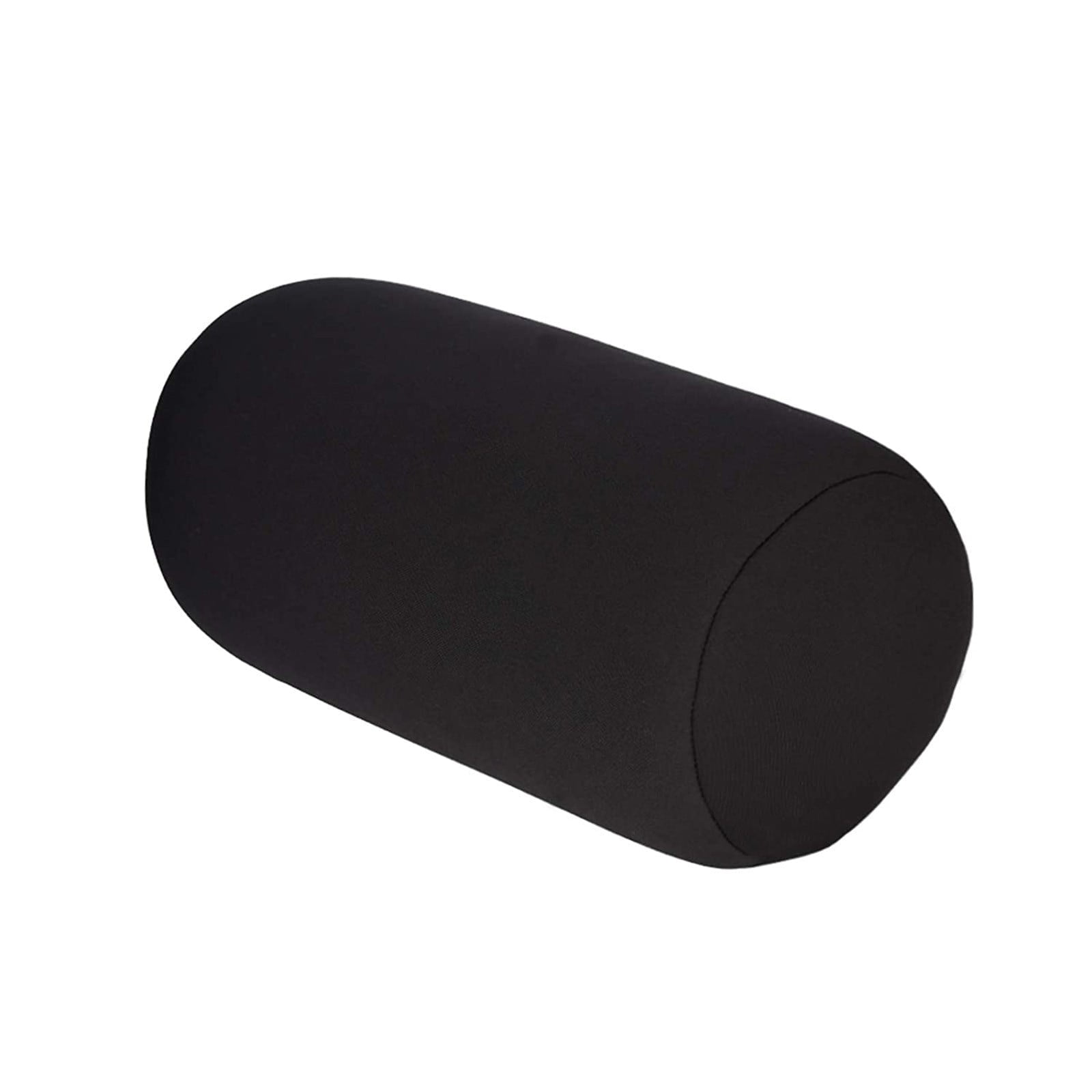 Comfortable Roll Cylindrical Pillow for Head,Microbead Jelly Bean Bed Pillow Tube Pillow Cushion for Head, Neck, Back Support Red