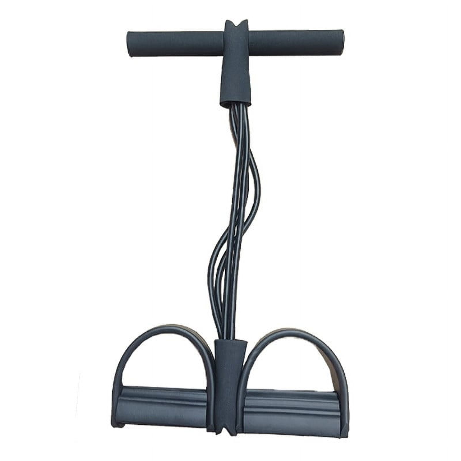 21 Fitness Resistance Bands-4 Tube Pedal Ankle Puller - Sit up Leg Stretch Rope Exercise Bands with Handles, Stretching Workout Fitness Bands for Arm Weights Exercise Equipment Black