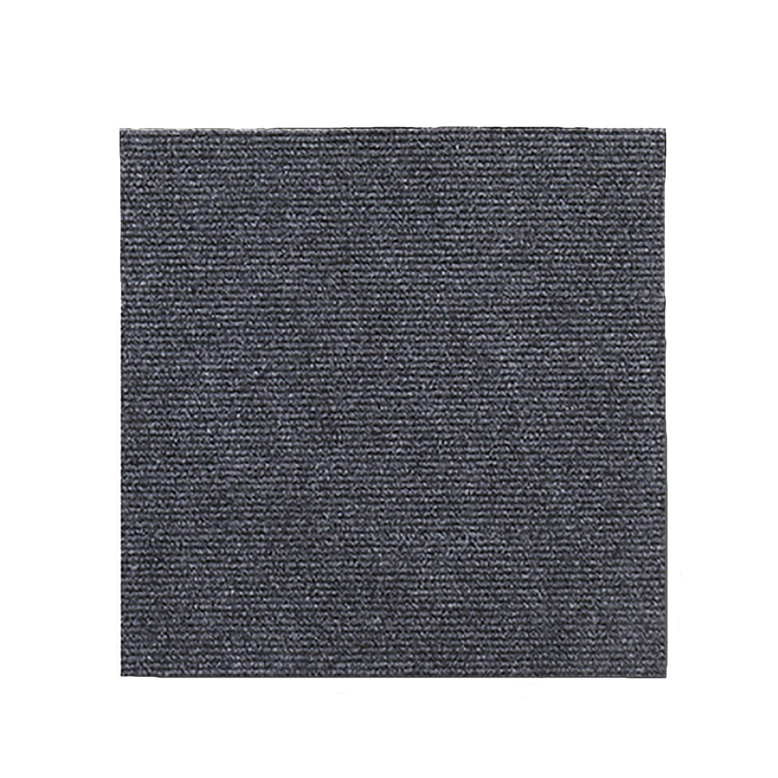Carpet Tiles Peel and Stick, Self Adhesive Carpet Floor Tile, Anti-Slip Squares Soft Padded Carpet Tiles for Kitchen Bedrooms Indoor Outdoor（24" x 24"） 24" x 24" Black