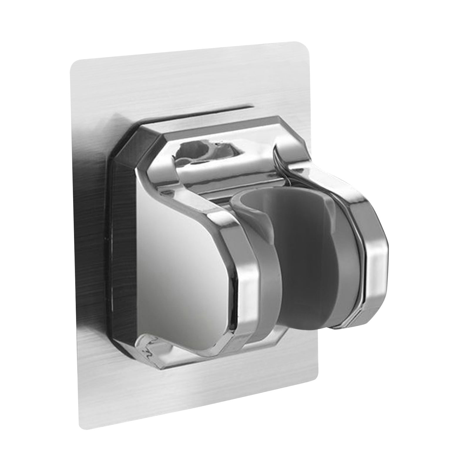 Shower Head Holder Strong Adhesive, No Drilling Wall Mount Adjustable Handheld Showerhead Bracket for RV Bathroom Shower, Fix Firmly and Use Conveniently (Silver) 3.93x2.95 3.93" x 2.95" Silver