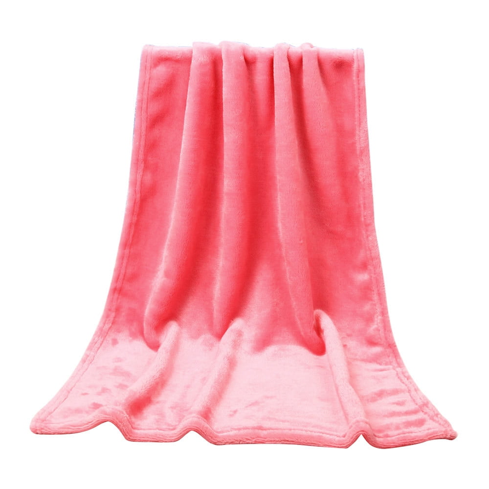 50X70CM Fashion Solid Flannel Blanket - Soft Warm Coral Plaid Throw for Kids | Cozy Small Blanket for Couch, Bed & Home | Lightweight Solid Color Fleece Blanket with Plaid Pattern(Watermelon Red) Watermelon Red