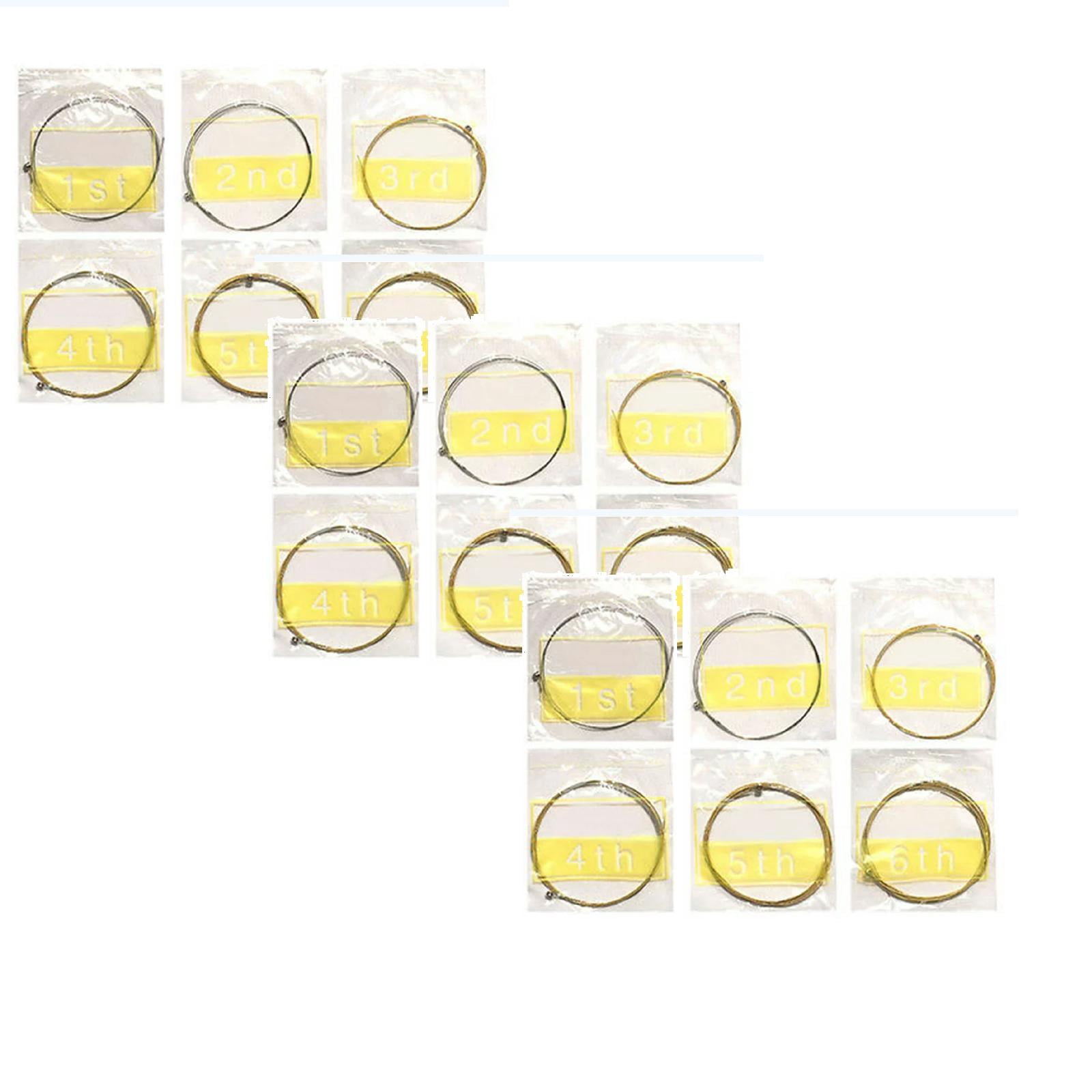 6-Pack Single Guitar Strings for Acoustic Guitars, Brass Guitar String E-1st to E-6th, Guitar Replacement Steel String, Bright and Well-Balanced Tone (High E) Light Tension Multisize Gold*18
