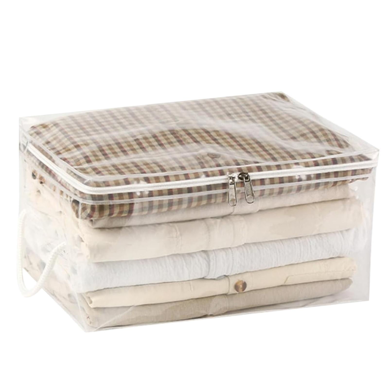 1 Pack Clear Vinyl Zippered Storage Bags, 40L Plastic Blanket Storage Bag, Vinyl Foldable Moving Bags with Zipper, Closet Organizers and Storage Containers for Bedding, Duvet, Comforter(CL4) CL4