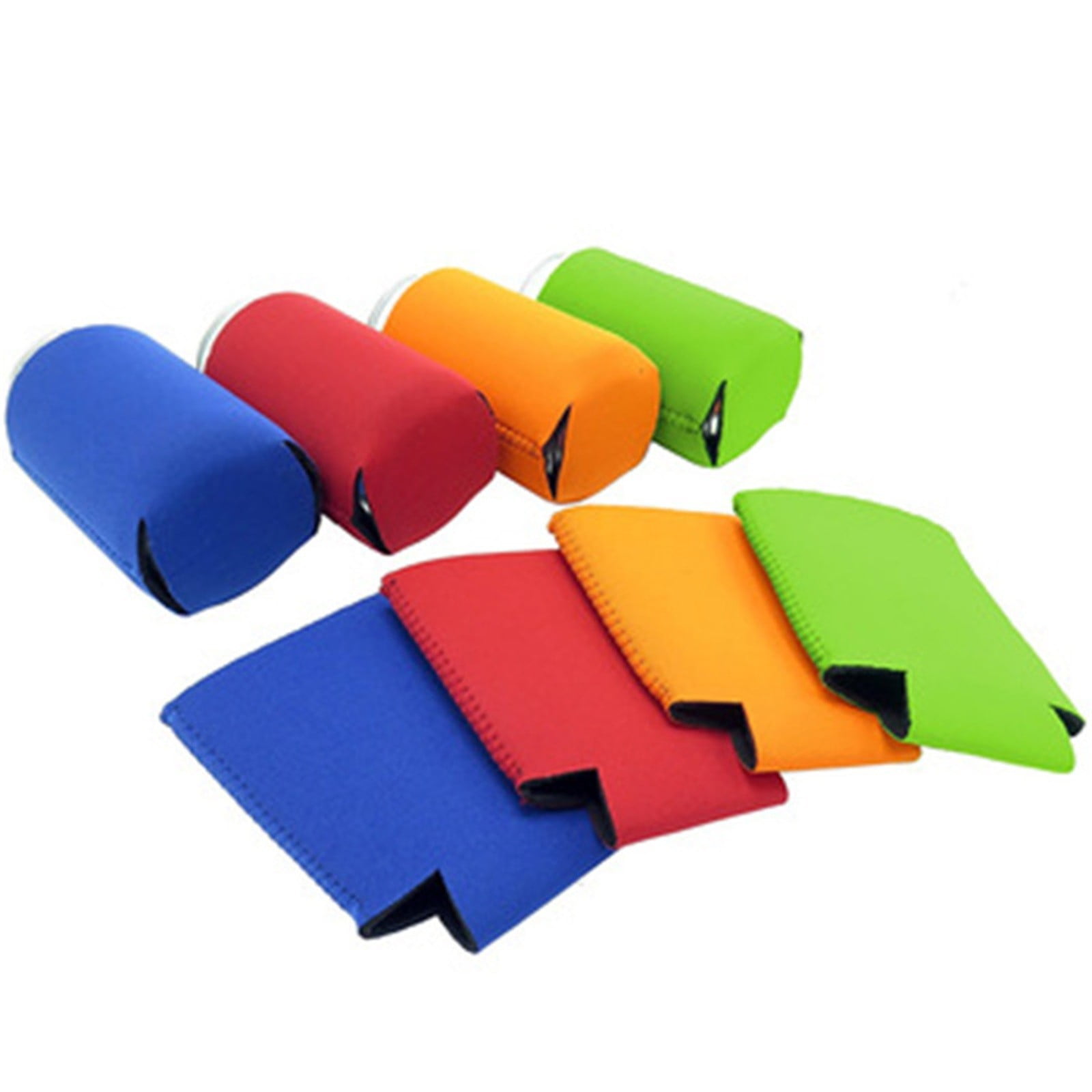 1 Pcs Blank Beer Can Coolers Sleeves,Can Covers Beer Keeps Beer Cold and Hands Warm,Bottle Sleeves Coolers Holder Non-slip nylon Can Coolier Sleeves,Open Bottom,2.75x5.11 in(Pink2) 6pcs