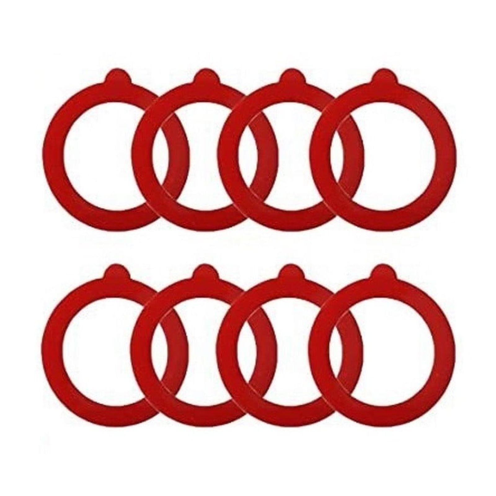 Silicone Replacement Gasket, Airtight Rubber Seals Rings for Mason Jar Lids, Leak-Proof Canning Silicone Fitting Seals for Glass Clip Top Jars (Red, 8pcs) 3.7 Inches 3.7" Red