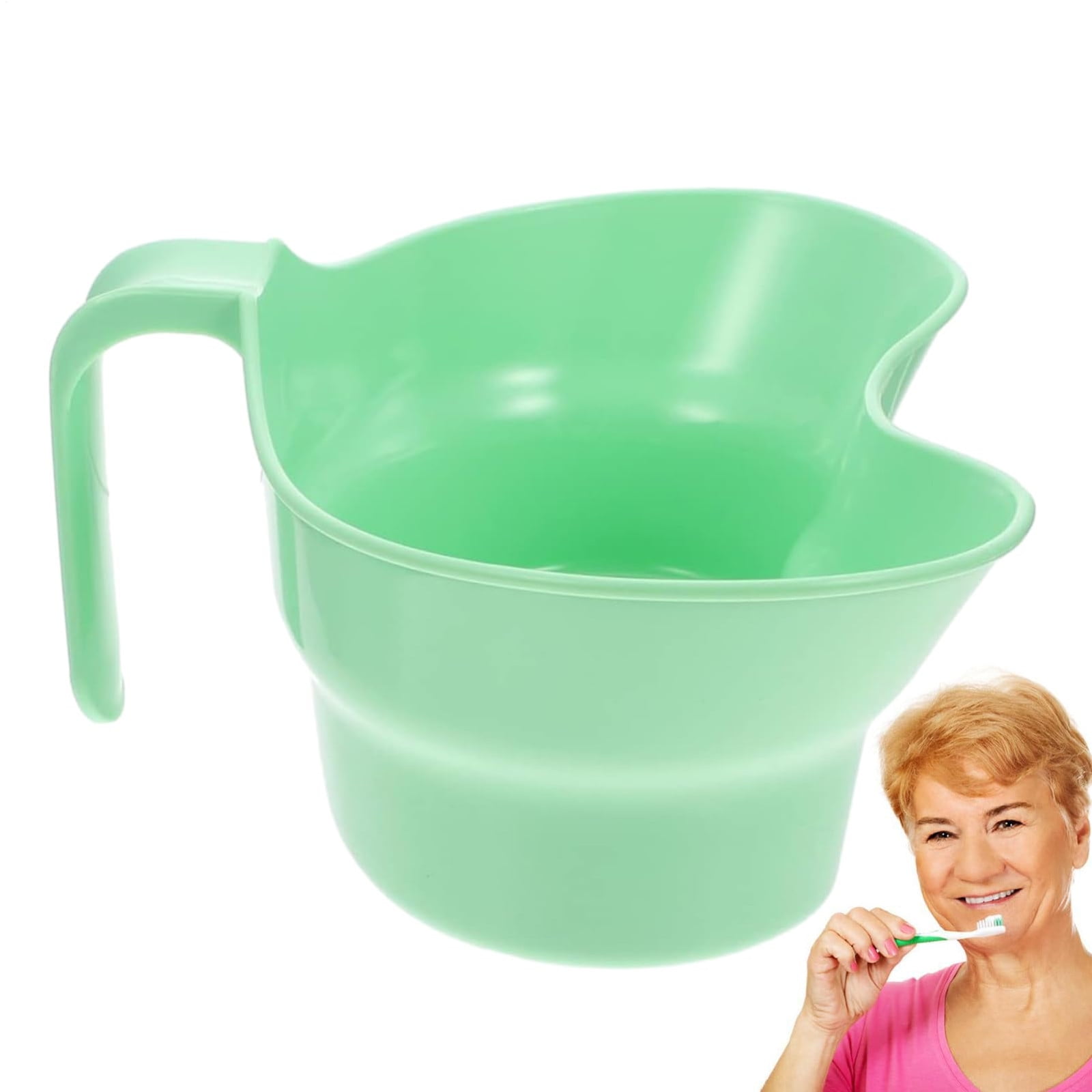 Plastic Basin Emesis Basin, 900ml Spit Cup, Plastic Bowl, Large Opening Puke Bucket with Hanging Handle for Elderly Bedridden Patients and Teeth Cleaning
