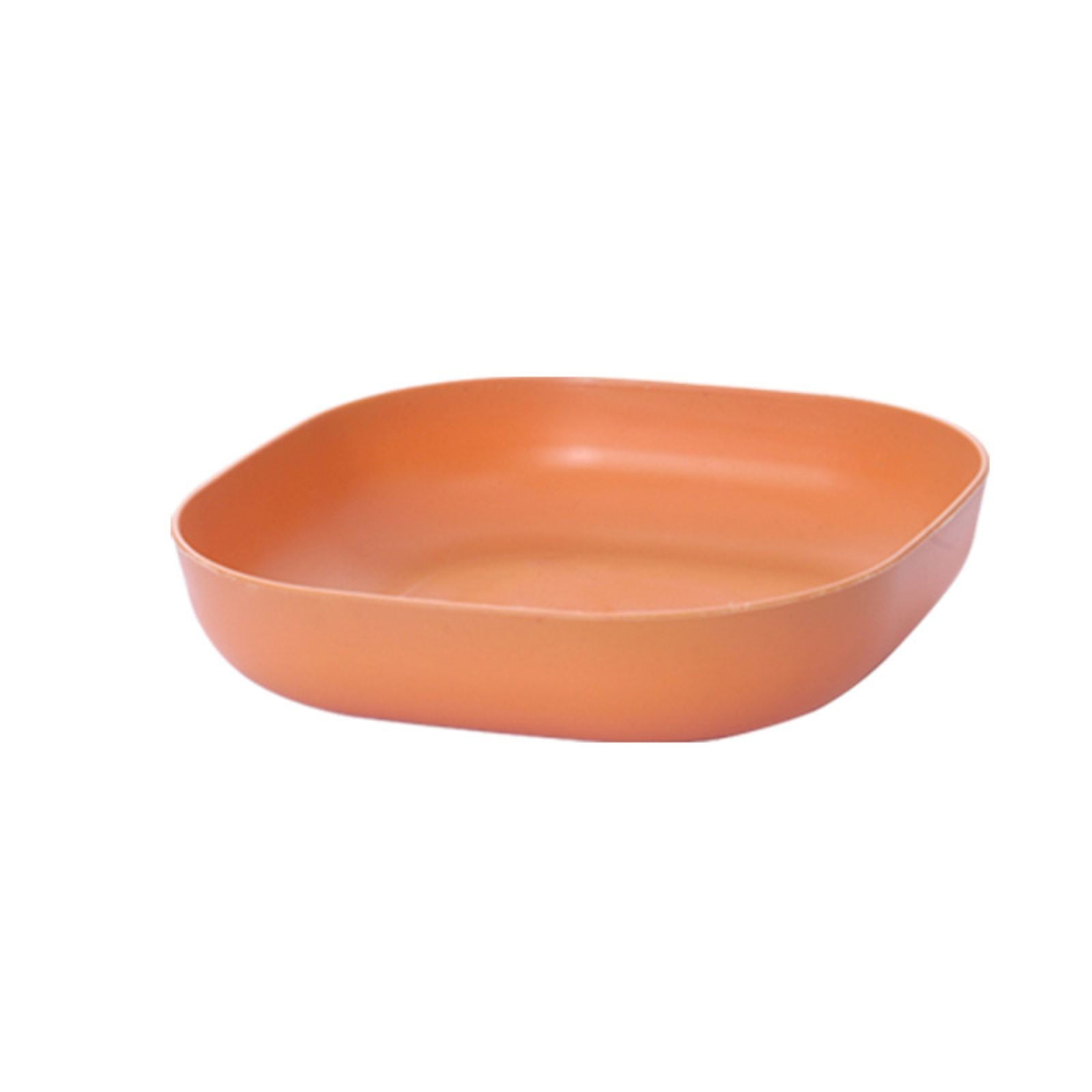 Plastic Pasta Bowls Reusable,Square Plate Bowls,Plastic Small Bowls For Kitchen,Pasta Serving Bowl,Kitchen Wheat Straw Serving Unbreakable Wide Shallow Dinner Plate Bowls For Salad, Cereal,Soup 5.5" x 5.5" x 1.1" Orange