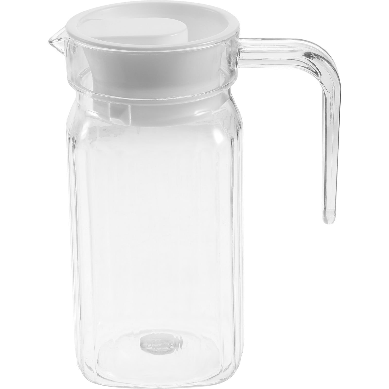 1Pcs Plastic Water Pitcher With Lid,Spout And Handle Plastic Juice Pitcher,Drink Pitcher With Lid,Tea Beverages for Fridge Water Carafe Jug for Lemonade Milk Cold Drink Home Daily Party White