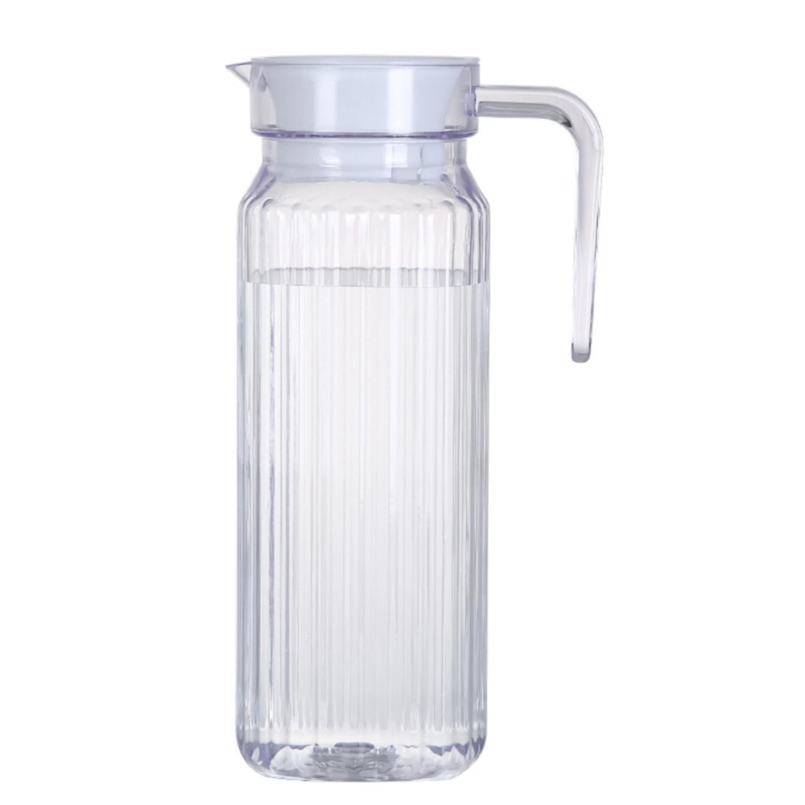 1Pcs Plastic Water Pitcher With Lid,Spout And Handle Plastic Juice Pitcher,Drink Pitcher With Lid,Tea Beverages for Fridge Water Carafe Jug for Lemonade Milk Cold Drink Home Daily Party,White Z_Clear