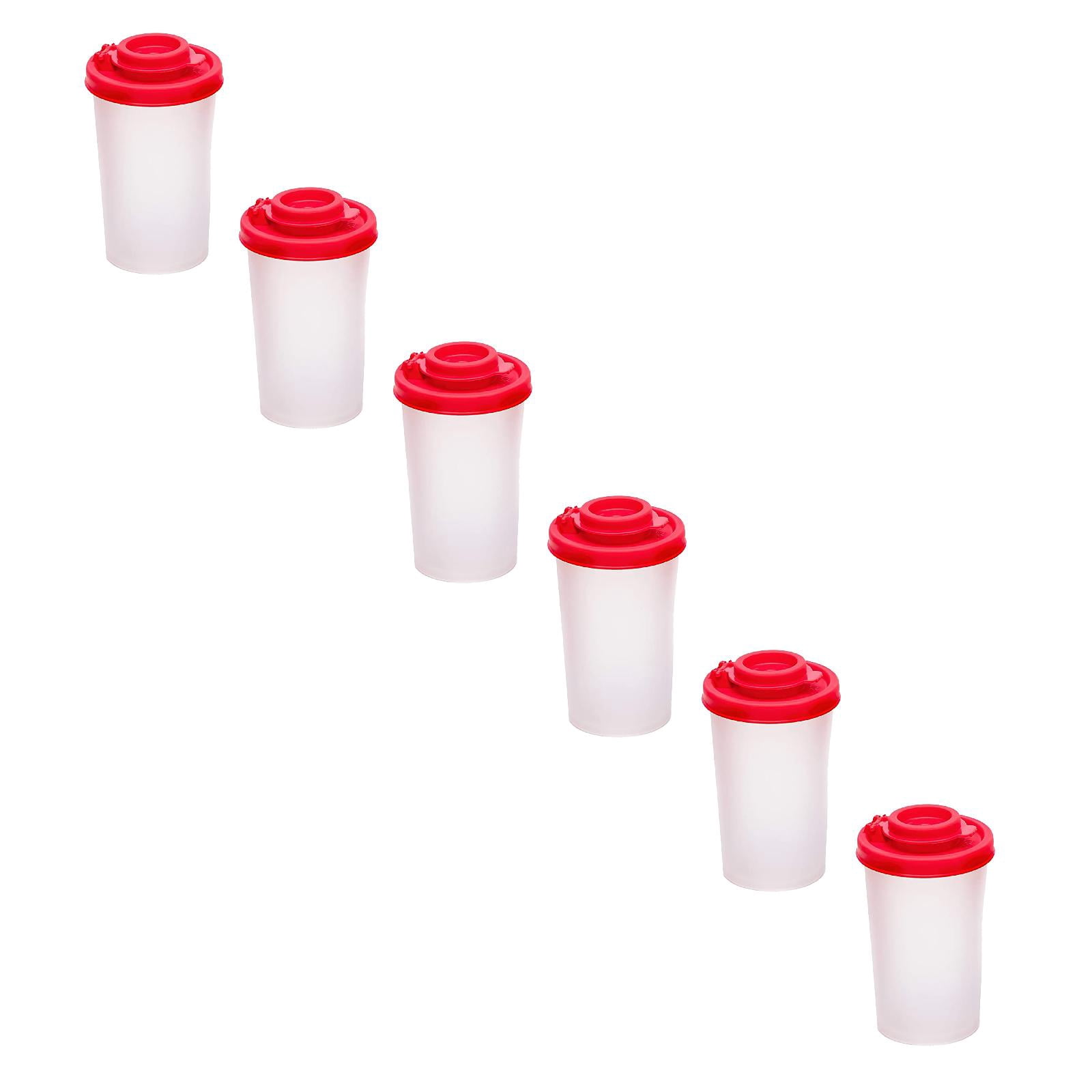 Salt And Pepper Shakers Moisture Proof,Plastic Salt Shakers,Salt Shaker To Go Camping Picnic Outdoors Kitchen Lunch Boxes Travel Spice Set Clear With Red Covers Lids Plastic Airtight Dispenser,1PCS 8PCS