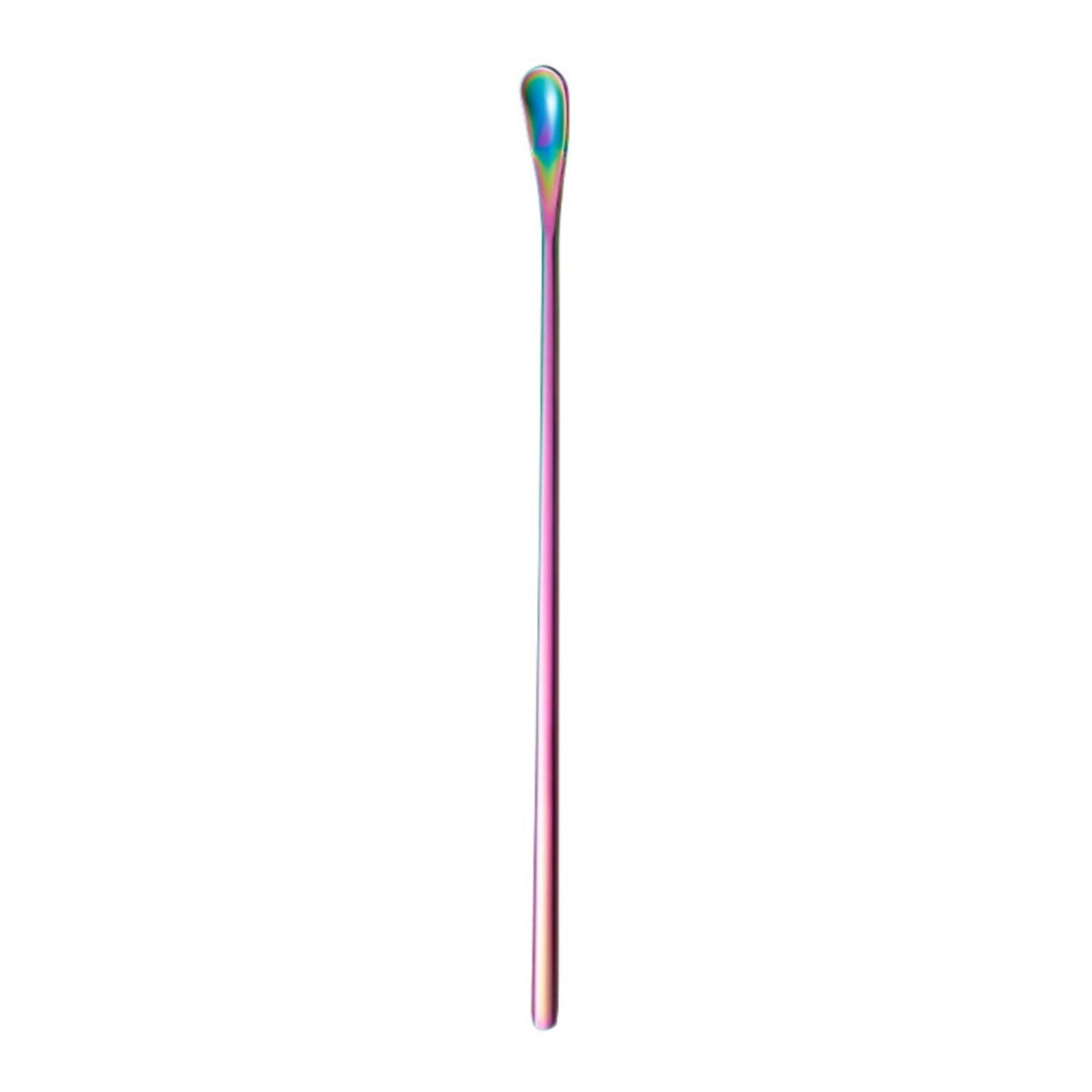 Stainless Steel Coffee Stirring Spoons,Reusable Drink & Cocktail Stir Sticks Scoop,Stainless Steel Stirring Spoons For Coffee Cocktail Mixing Spoon With Long Handle Stir Sticks,Multicolor 8.8" Silver