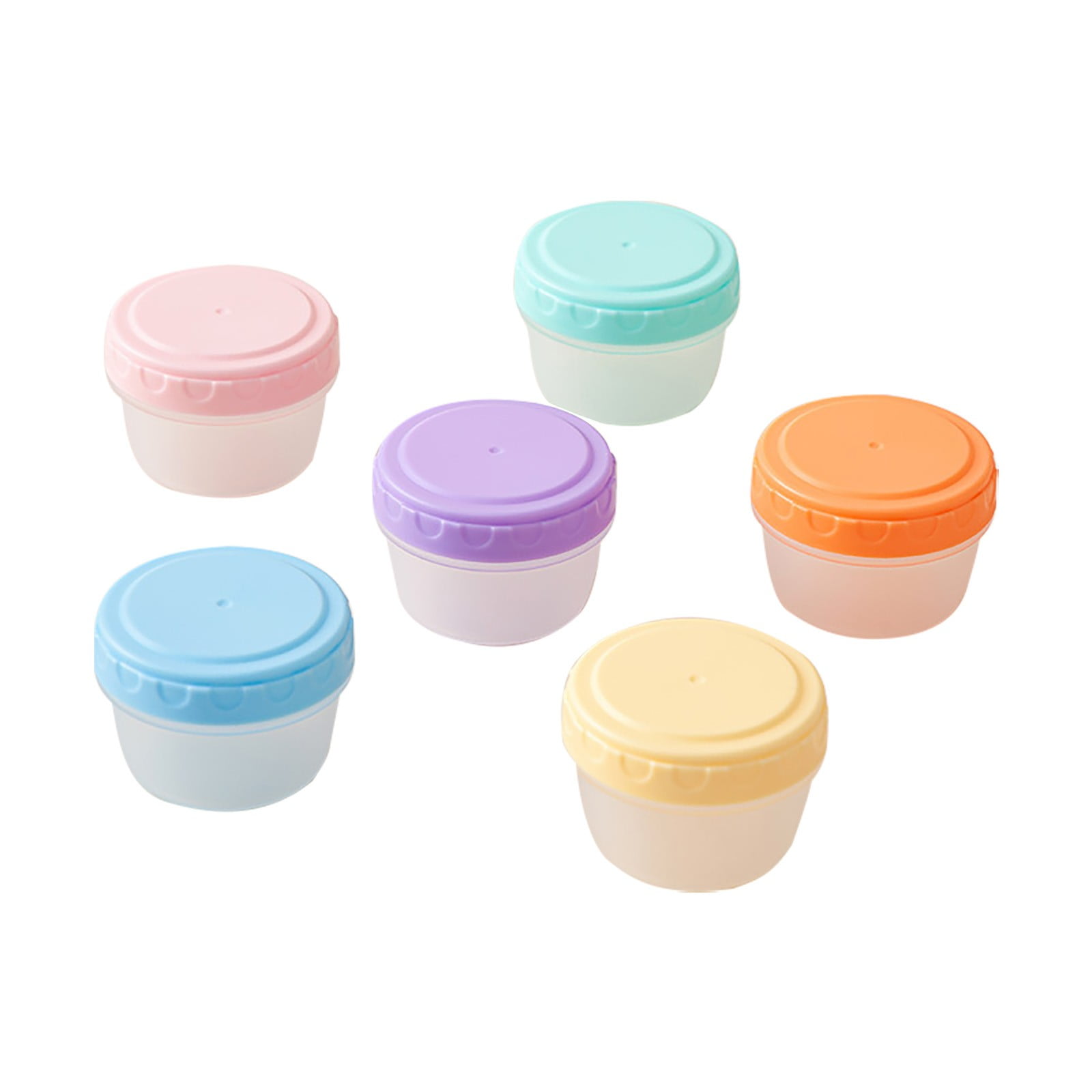 6Pcs 2Oz Small Containers With Lids,Reusable Plastic Storage Jars For Snack And Puree, Salad Dressing Container To Go, Storage Containers, Freezer Food Containers, Dishwasher Safe,Bpa Free,6PCS 24PCS