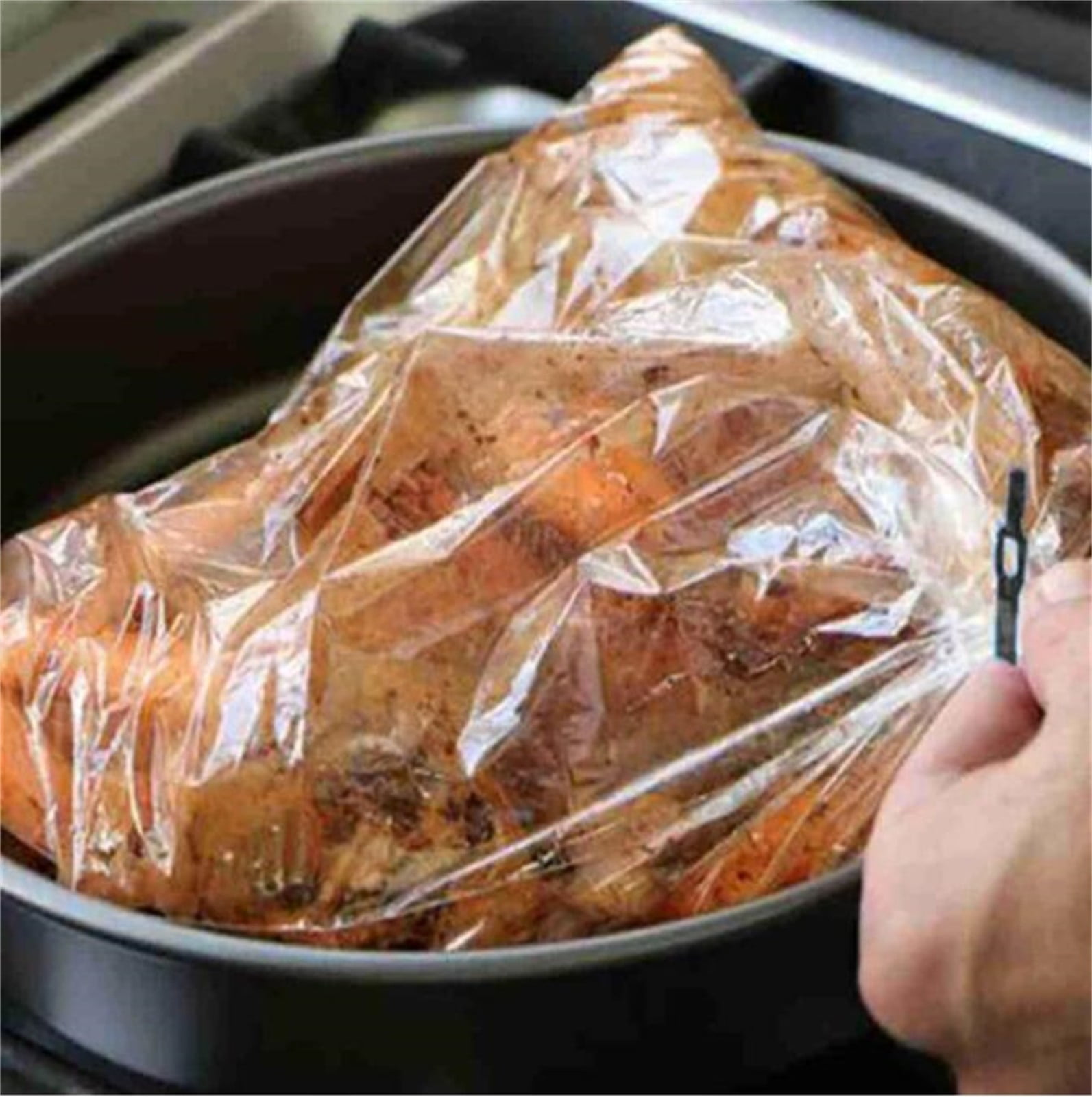 Turkey Oven Bags, Turkey Cooking Bags for Oven, Large Size Oven Cooking Roasting Bags for Chicken Meat Ham Seafood Vegetable, Christmas Essentials, 5 Pcs, 25.6x19.6 25.6" x 19.6" Clear*20