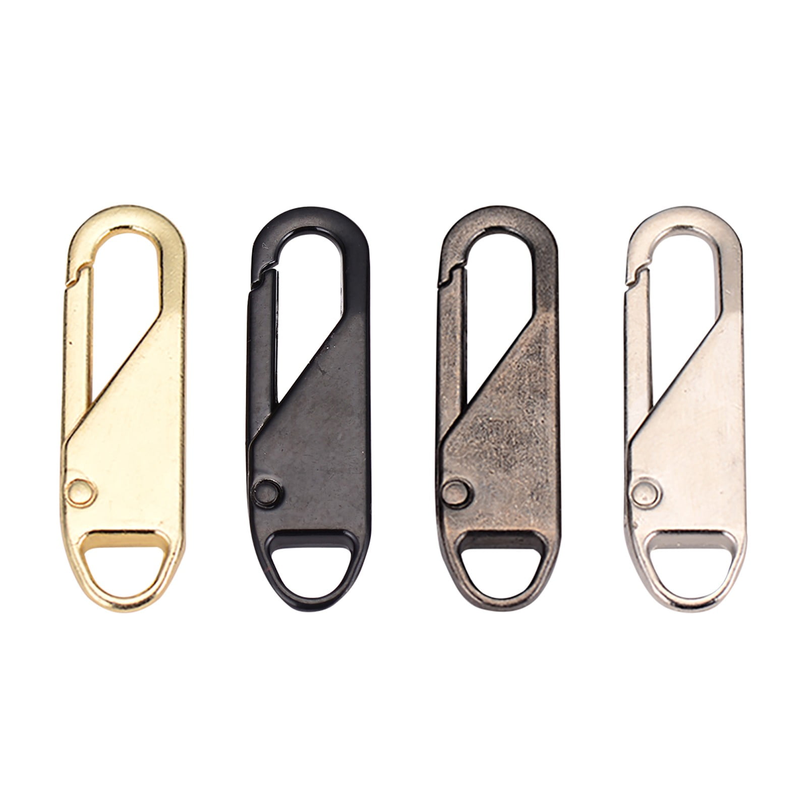 Zipper Pull Replacement, Heavy Duty Universal Zipper Puller, Detachable Zipper Pull Oval Tabs for Luggage Clothing Jackets Backpacks Boots Purse Coat, 4 Pcs, 1.46x0.43 1.46" x 0.43" Brown/4 Pcs