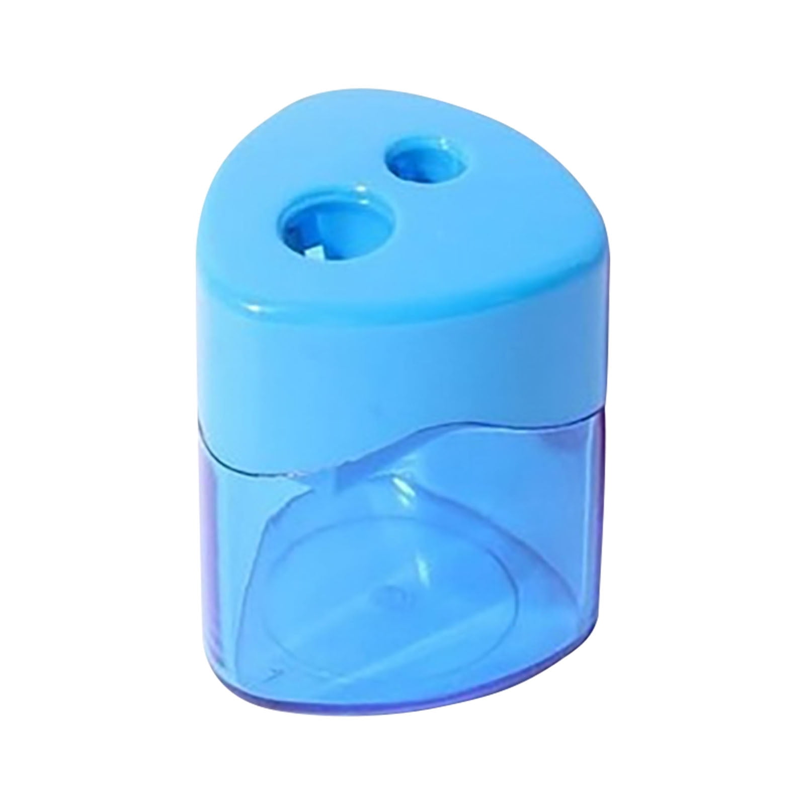 Double Hole Oval Pencil Sharpener with Transparent Cover,Carbon Steel Blades for Safe Sharpening,Leak-Proof Shavings Container,Portable Design for niñas,estudiantes,and Office Use
