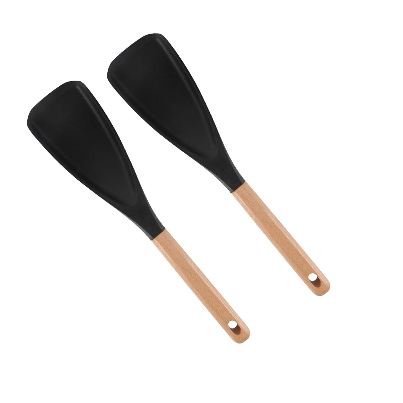 Cedar and Ash Spoon,3 in 1 Spatula Spoons Silicone for Stirring,Cedar and Ash Spoonula,Multifunction Spatula Cooking Spoon,Scooping & Serving,Cooking Spoon For Nonstick Cookingwares Black