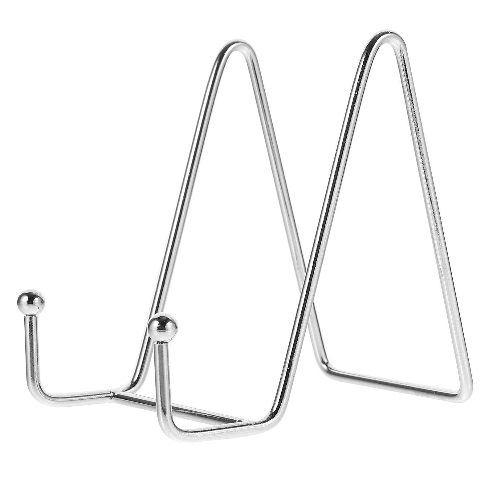 Plate Holder Easel Display Stand, Metal Plate Stands for Display, Tabletop Picture Stand, Silver Iron Easels for Display Pictures, Photo Frames, Book, Decorative Plates, Plaque, 1 Pcs, 2.9x4.1x4.1 2.9" x 4.1" x 4.1" Silver