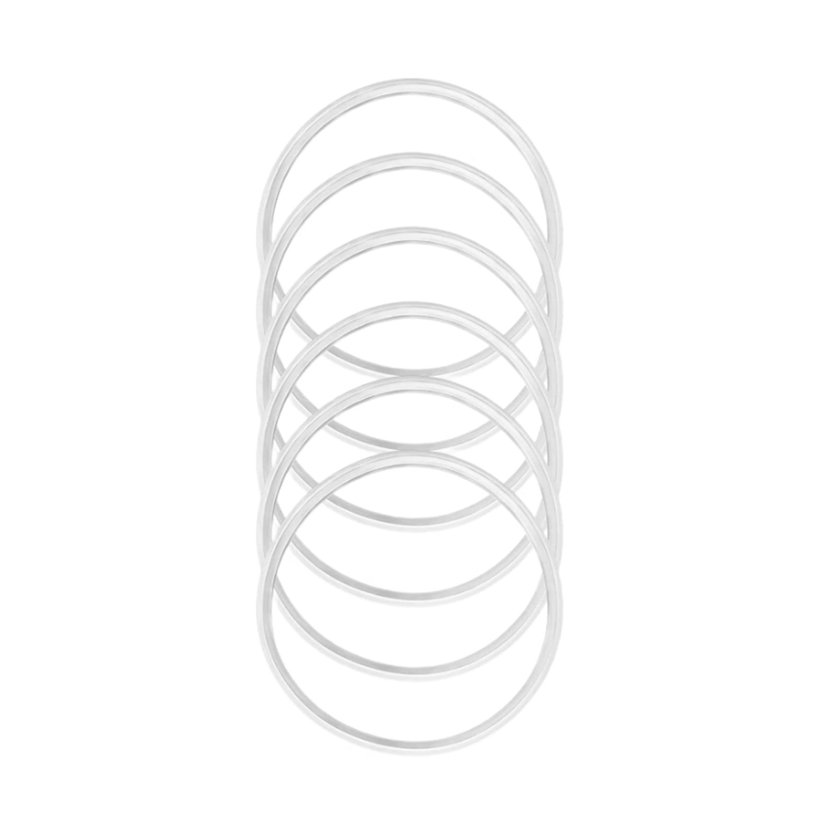 30 oz Replacement Rubber Lid Ring, 3.15 Inch Diameter Gasket Seals, White Lid Gasket Rings for Insulated Stainless Steel Tumbler, 6 Pcs 3.15" Clear*6