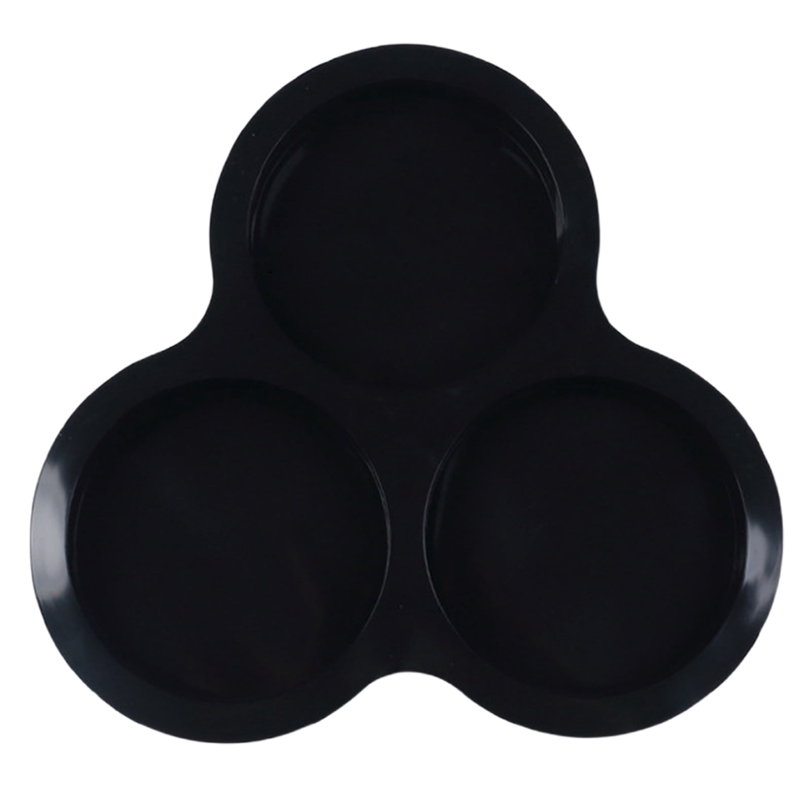 1 Pcs Silicone Egg Cups for Air Fryer,3-Cavity Cupcake Baking Tray,Round Silicone Baking Tools,Round Silicone Ramekins,for Sandwiches,Non-Stick Tray for Baking Accessories,(Dark Gray,9.06x8.46 in) Black