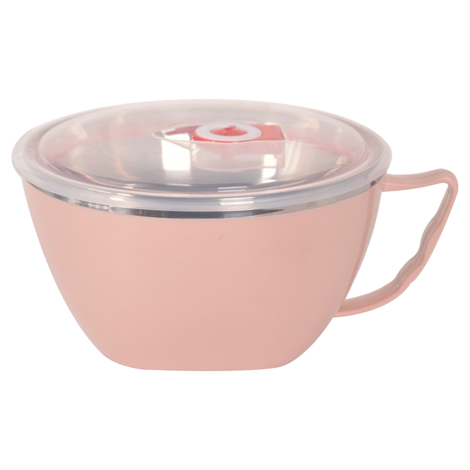 Plastic Soup Bowls with Handles, Microwave Safe Bowl with Lid, Microwavable Soup Mug with Lid, Large Soup Cups for Ramen Noodle Cereal, 1 Pcs, 5.91x3.14 5.91" x 3.14" Green
