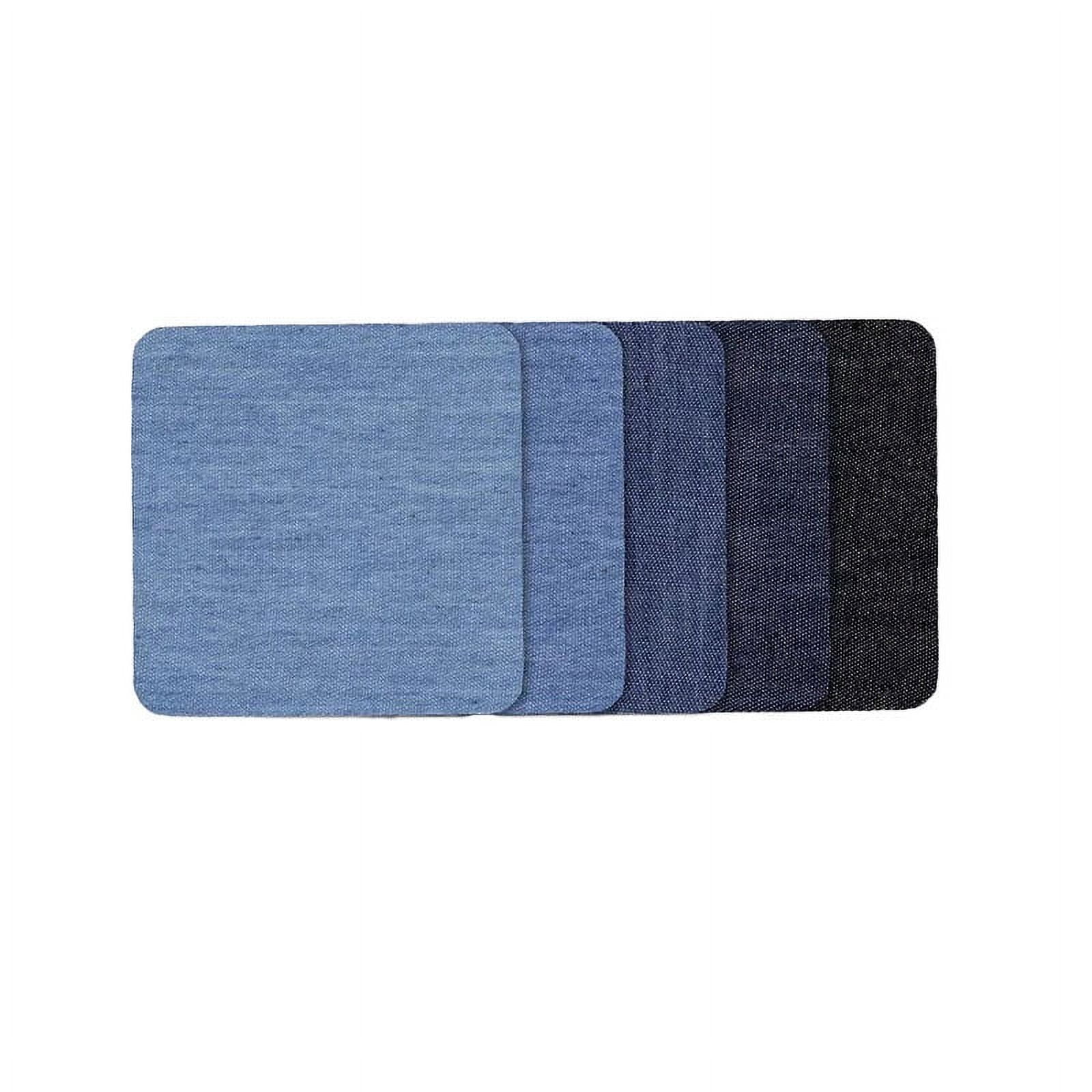 Iron On Patches for Clothes 5pcs, Iron On Patches for Jeans, Cotton Denim Repair Patch for Inside Jeans Fabric Kit, Jeans Knee, Pants, Clothing,Clothing Repair Decorating Accessories(Blue1+Blue2) Blue1+Blue2
