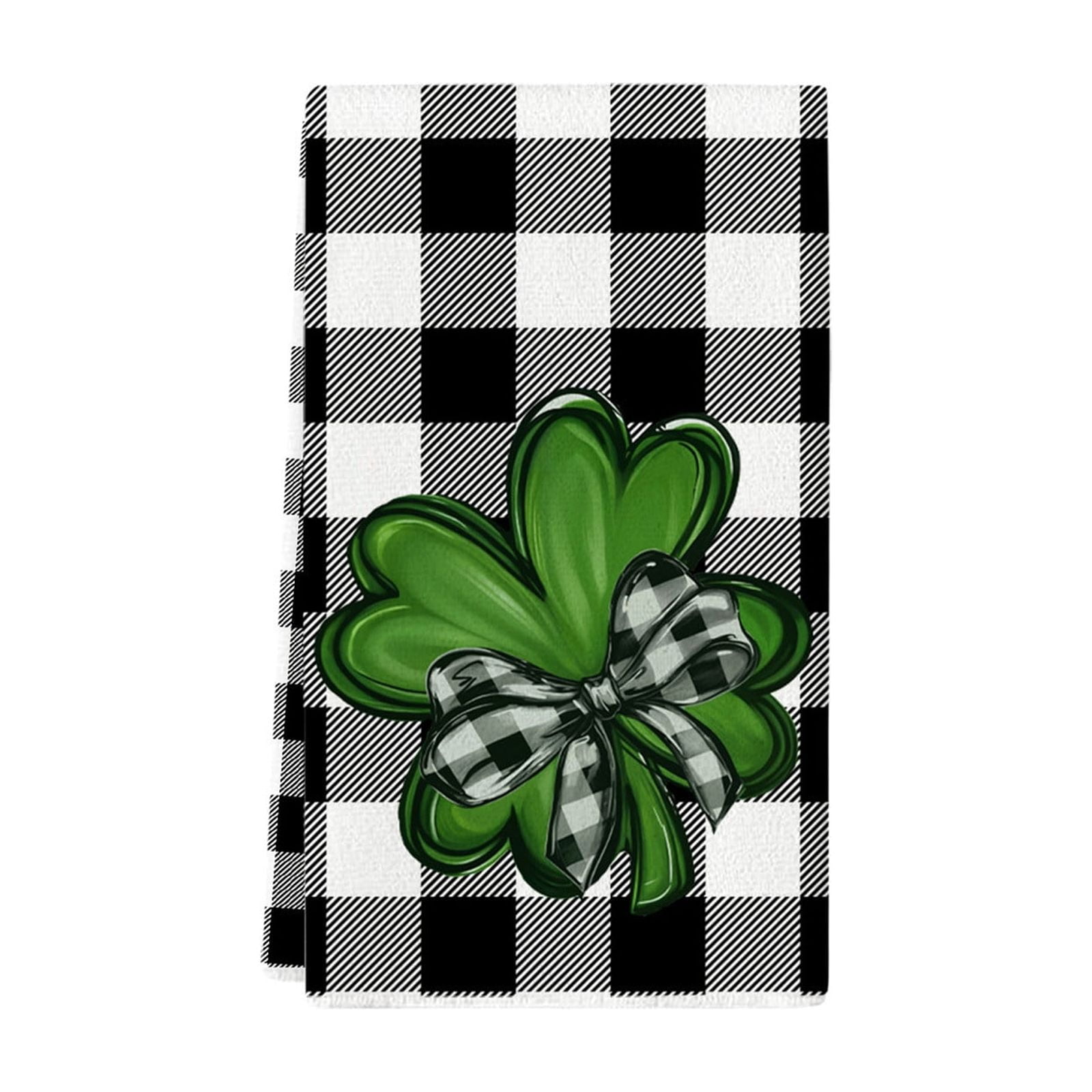 Shamrock Green Dish Towel,Set of 1 St.Patrick's Day Kitchen Towel,Bathroom Decorative Cloth for Irish Decoration Kitchen Bathroom Home Cooking Housewarming Gifts,15 x 24 Inch A