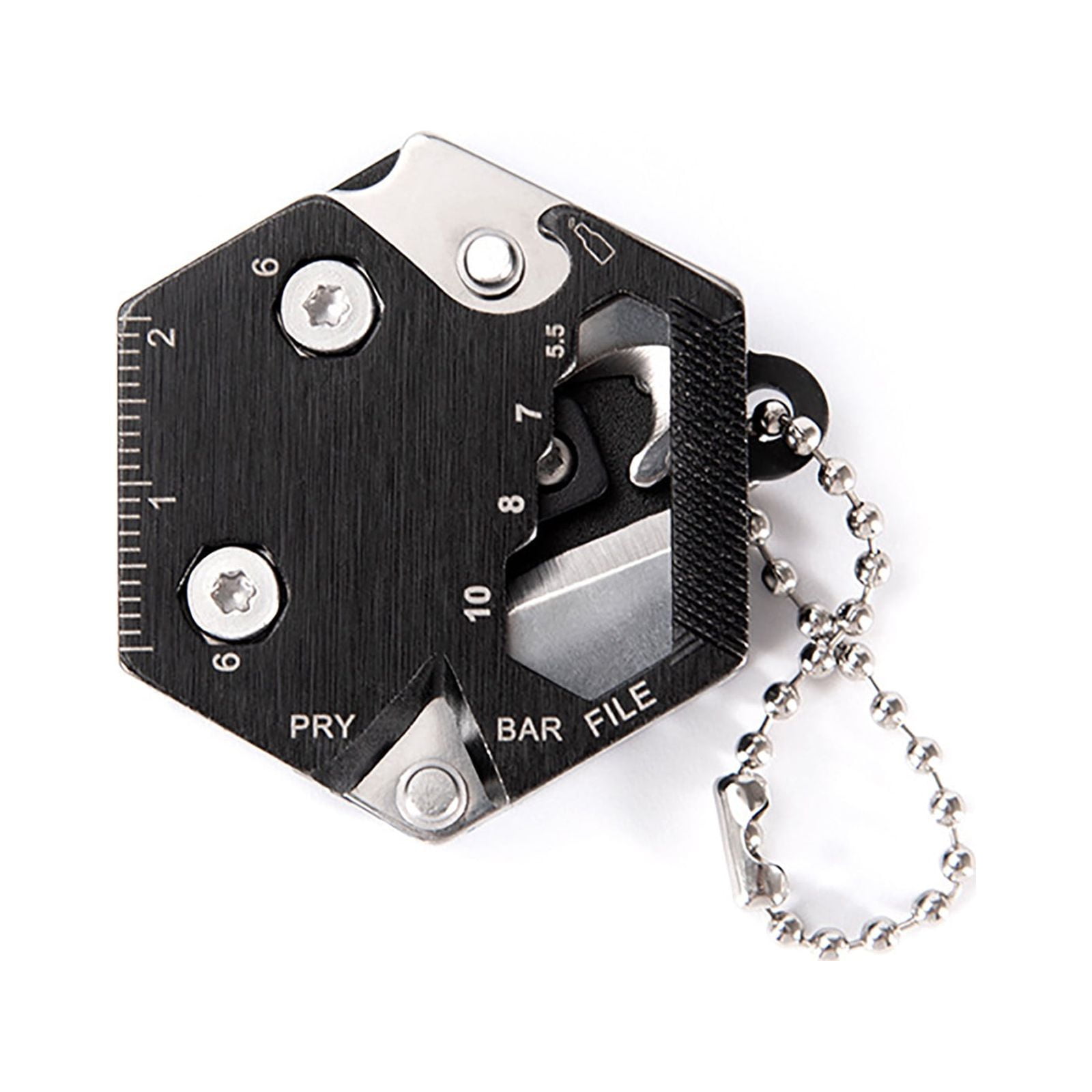 Hexagonal Multitool Keychain,Portable Pocket Tool with Folding Cutter,Screwdriver Set,Bottle Opener for Outdoor Hiking,Camping,Emergency Seat Belt Cutter,Small Fashion Keychain Tool