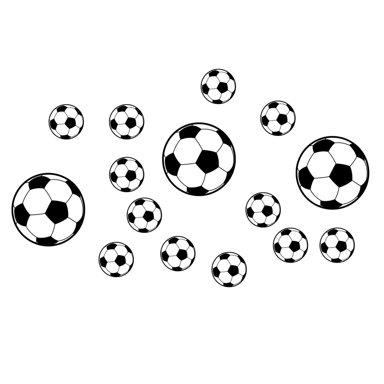 Soccer Stickers for Wall, Football Fan Room Decor, Sports Themed Stickers for Doors, Windows, Bedroom, Kids & Teens, Waterproof Vinyl Stickers with Balls & Bottles Design
