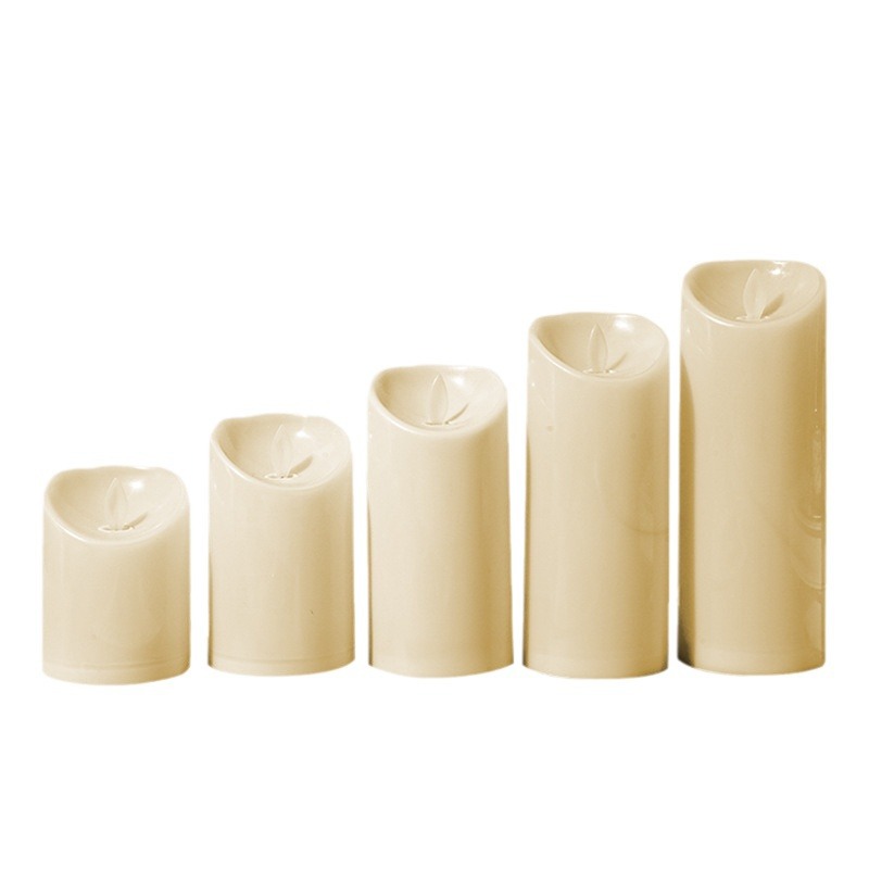 LED Candles - Pillar Candles - Indoor Mood Lighting - Flameless Candles - Candle Set - Electric Candles - Home Accessories - Table Decoration - Christmas Lights - LED Lights - Living Room Decoration - White - 5 Pieces