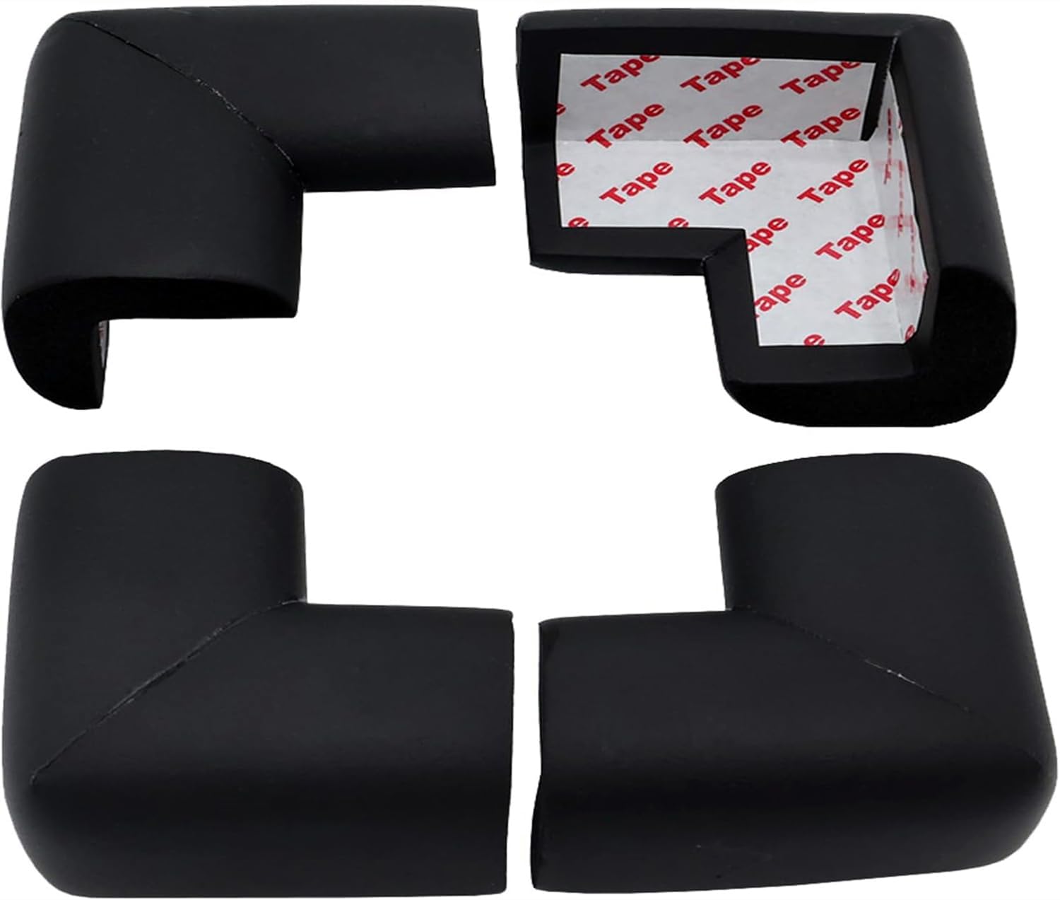 Corner protectors - Table corners - Furniture bumpers - Table protector - Protective corners - Furniture protectors - Bumper pads - Wall protector - Door stopper - Foam rubber bumper strips - Self-adhesive table edge - Universal corners - Black - 12 piece