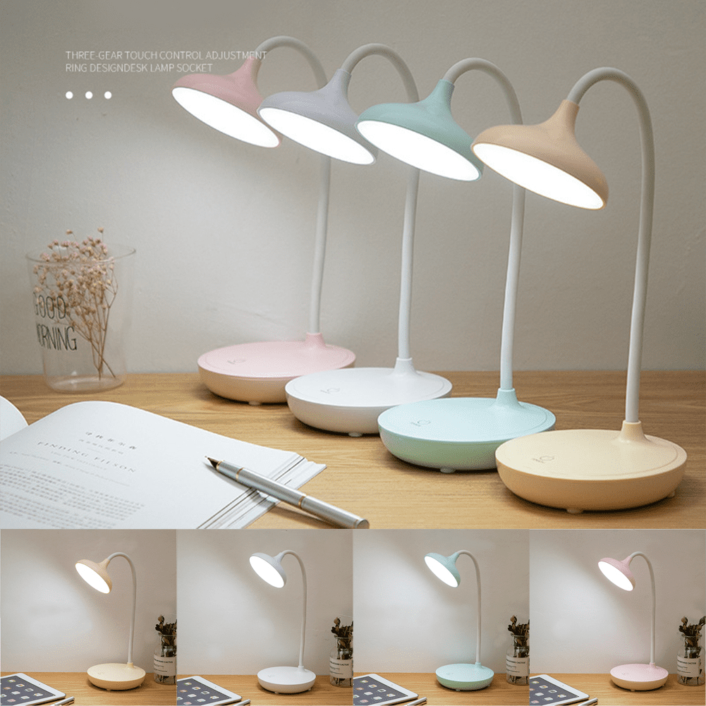 LED Desk Lamp with USB Ports,Touch Desk Lamps for Home Office with 3 Brightness Desk Light with Small Night Light,Reading Lamp Table Lamp for Bedroom Bedside Study（green）