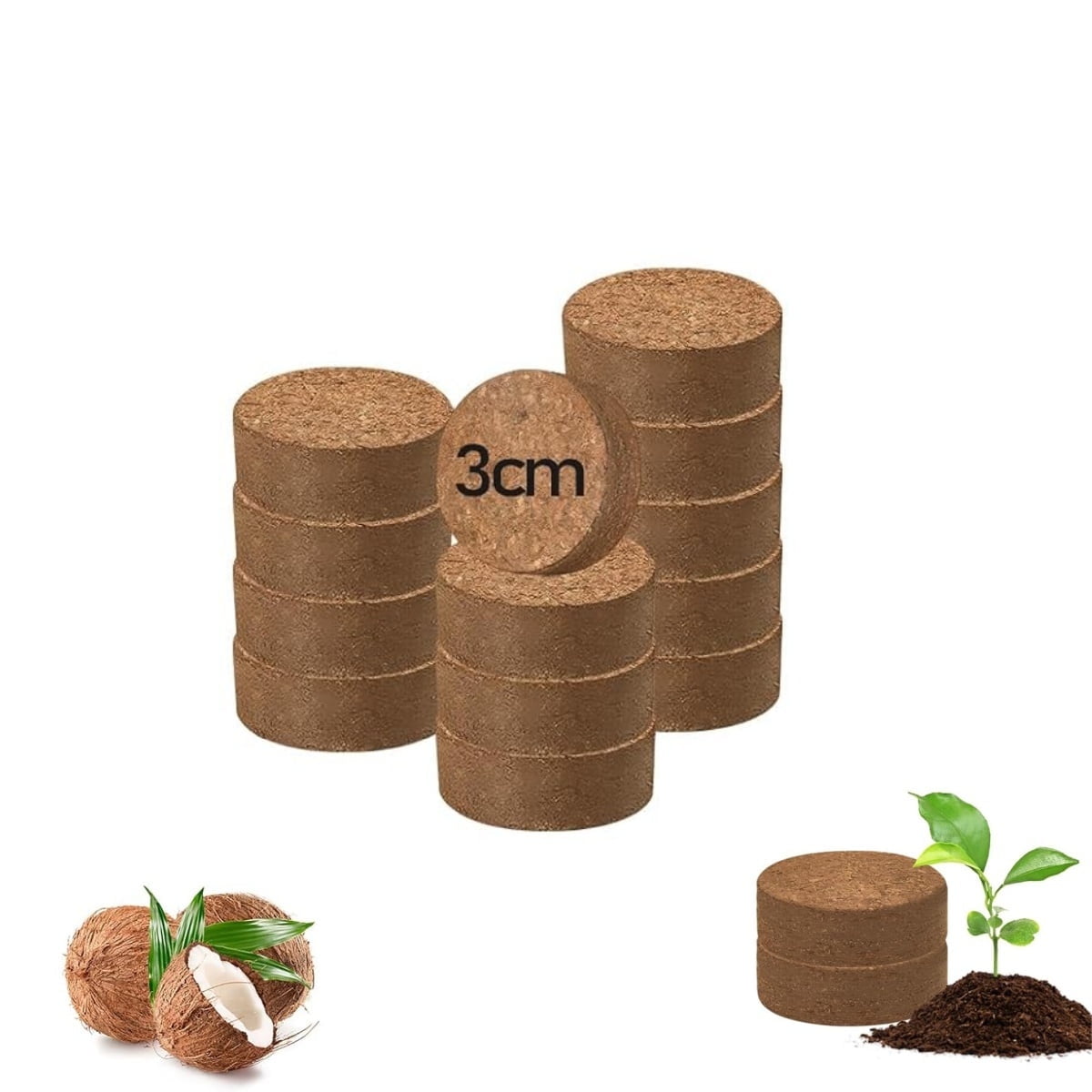 20Pack Coir Pellets Seed Starting Soil,1.2x0.4In Portable Coco Peat Soil for Indoor Outdoor,Compressed Coir Fiber Potting Soil for Plants,Herb