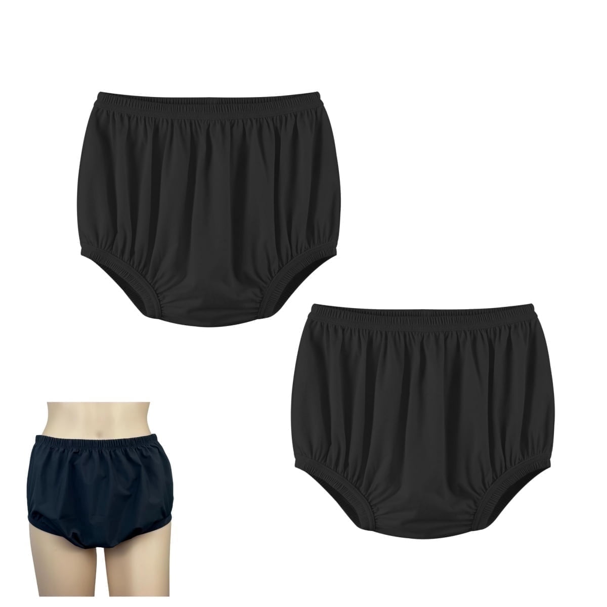 Lightweight Diaper,2 Pack Portable Adult Leakproof Diapers Covers for Indoor,Portable Plastic Waterproof Incontinence Pants for Indoor,Outdoor,Black XL Black-Size XL Black-Size XL