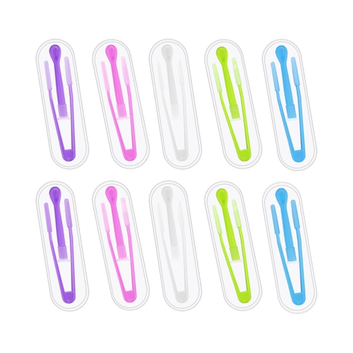 10Pack Portable Soft Contact Lens Remover Tool,Contact Applicator & Inserter with Tip,Includes Tweezers & Soft Scoop for Home & Travel