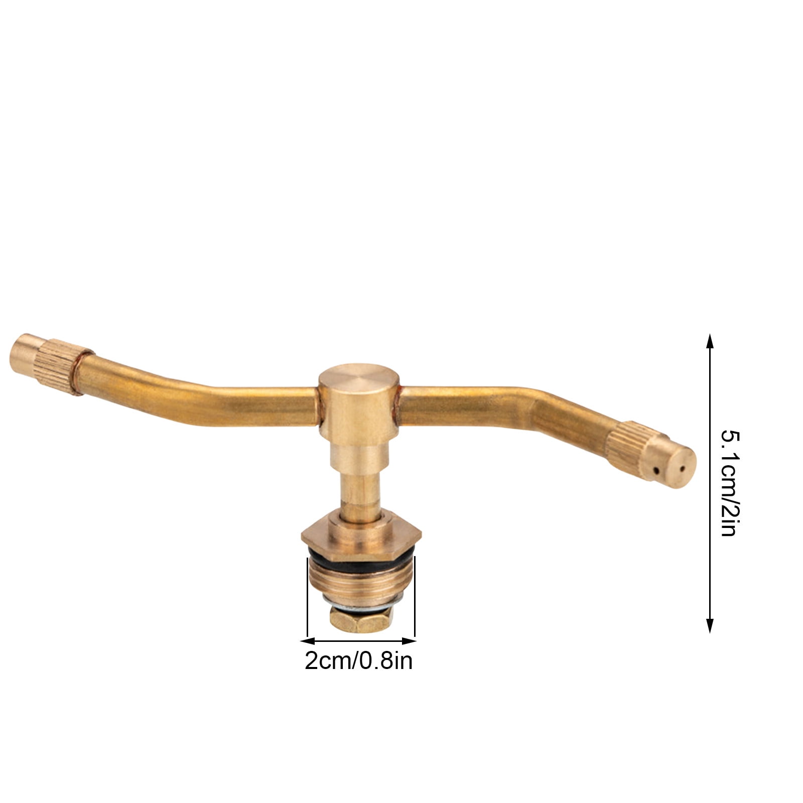Automatic Rotating Garden Sprinkler,360° Brass Water Spray Nozzle for Lawn, Yard & Greenhouse Irrigation, Adjustable Arm Hose Attachment for Flowers, Grass, Vegetable