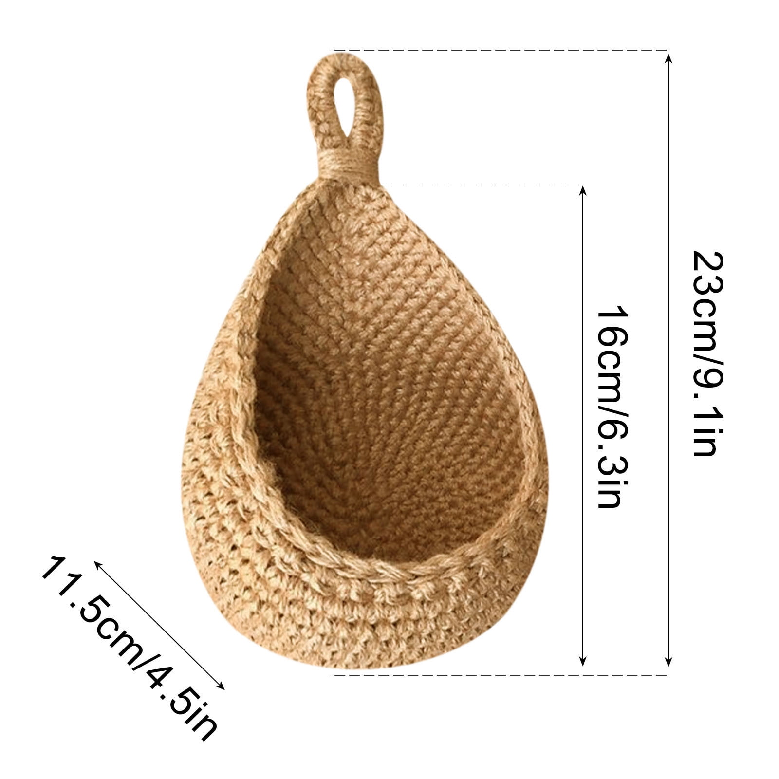 Hanging Wall Basket, Teardrop Hanging Baskets with Hanging Ring for Home Indoor Decoration, Hanging Plant Pot Holder, Vegetable Fruit Storage Baskets for Kitchen Wall Restaurant Balcony Garden B