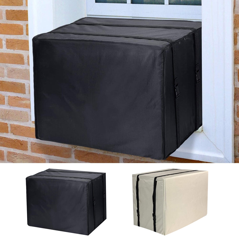 Window Air Conditioner Cover Outdoor, Outside Window AC Unit Cover Black Dust-Proof Waterproof AC Cover Outdoor Window AC Protection Cover XL Beige