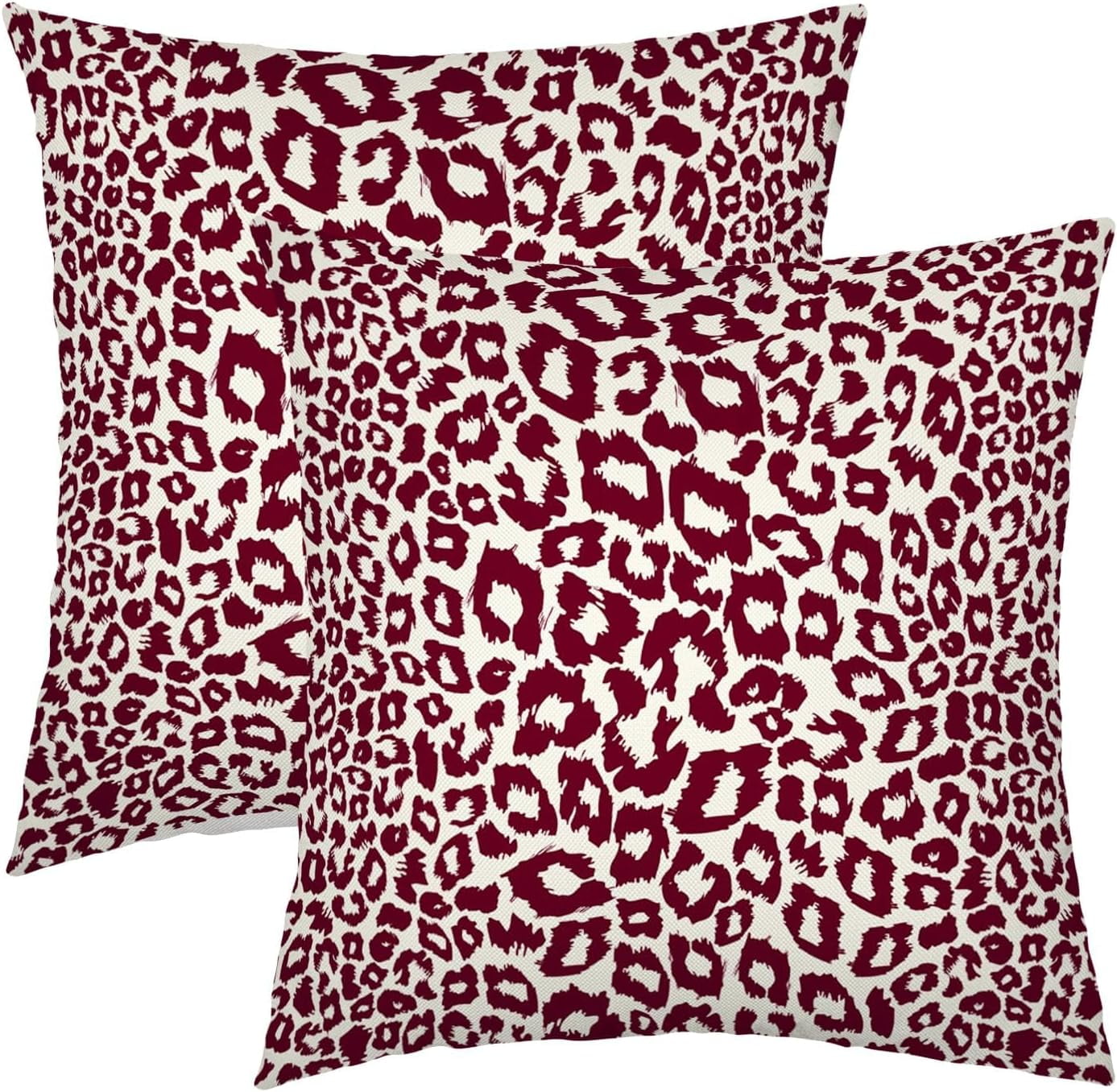 Lime Green White Leopard Print Pillow Covers 18x18 Inch Set of 2 Cheetah Animal Spots Decorative Throw Pillows For Couch Farmhouse Chinoiserie Pillow Cases Home Decor For Room Sofa Bed Porch Outdoor 16" x 16" Teal Leopard