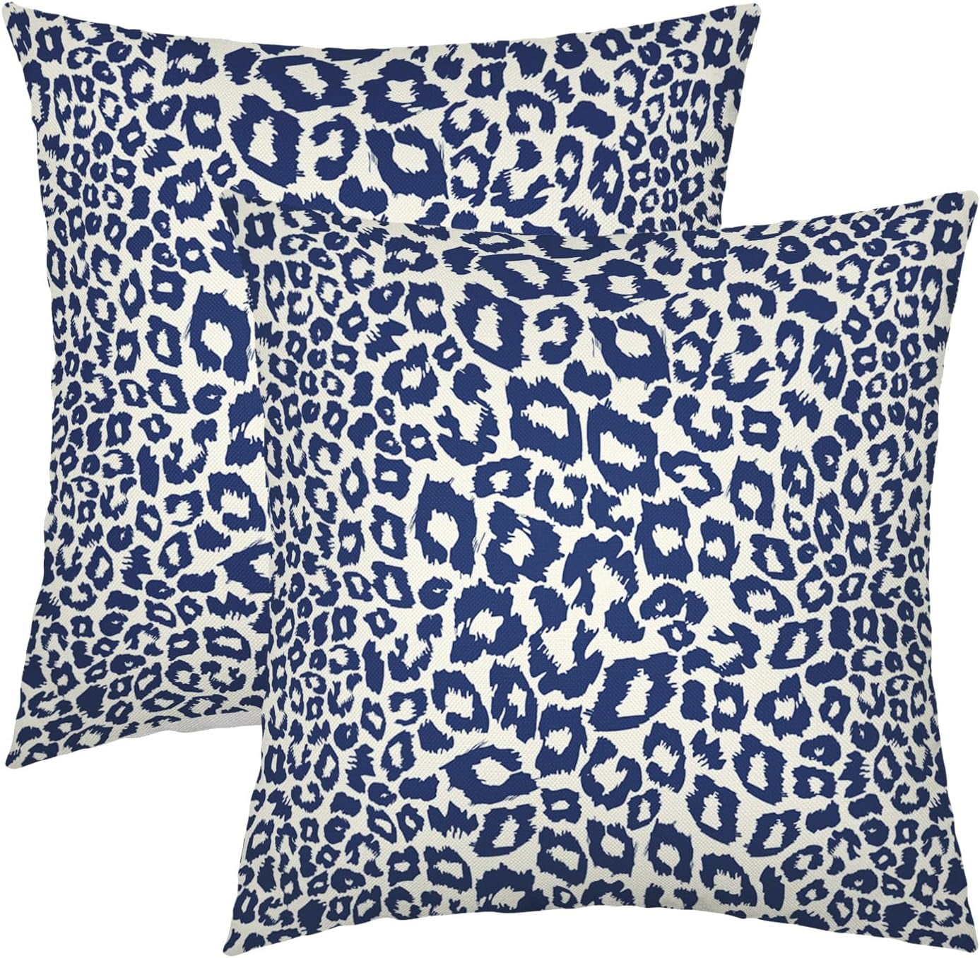 Lime Green White Leopard Print Pillow Covers 18x18 Inch Set of 2 Cheetah Animal Spots Decorative Throw Pillows For Couch Farmhouse Chinoiserie Pillow Cases Home Decor For Room Sofa Bed Porch Outdoor 18" x 18" Teal Leopard