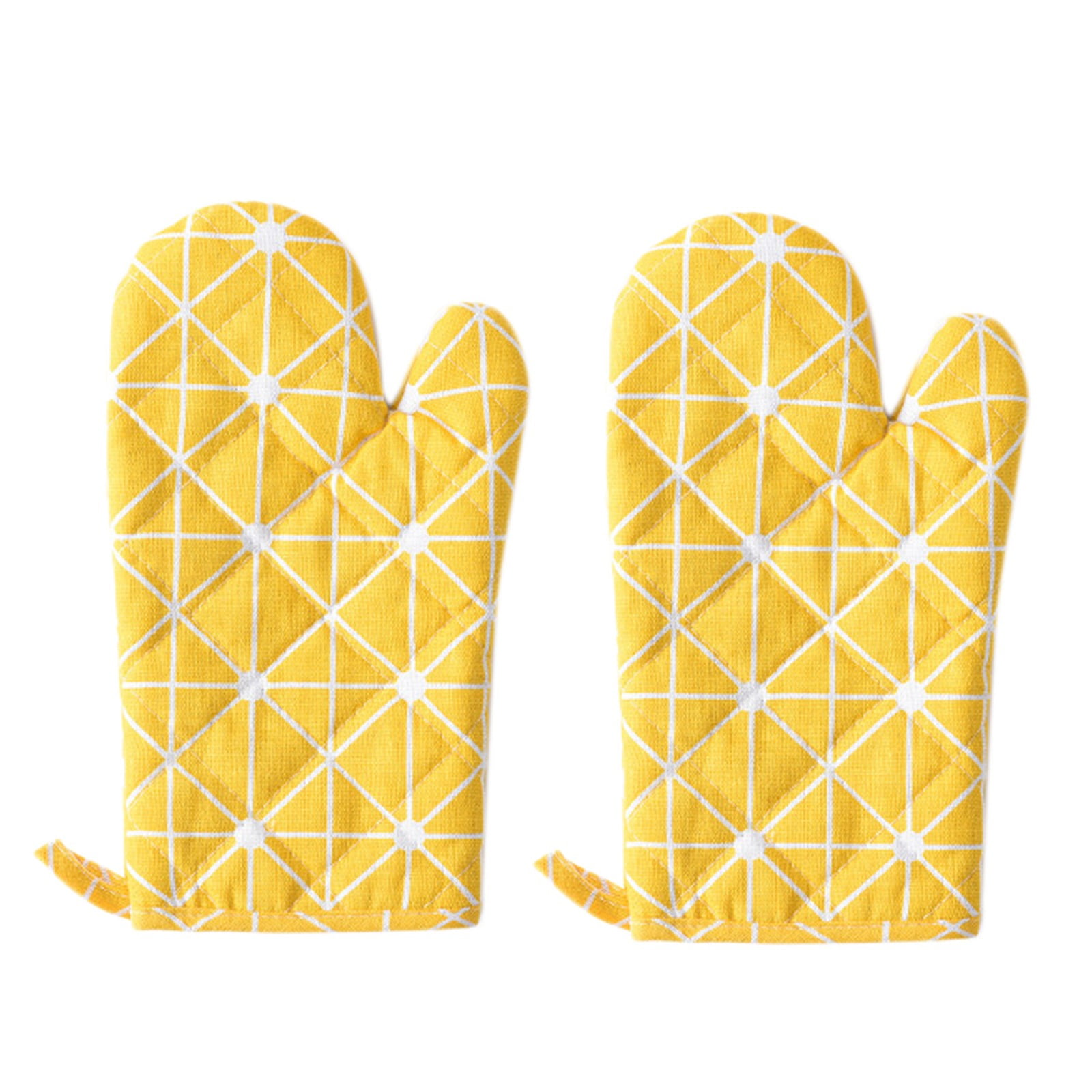 Poaug Oven Mitts on Sale Clearance 2Pc Oven Gloves Grill Gloves Slippery Cooking Gloves for Cooking Baking Grilling Yellow Z3-Yellow