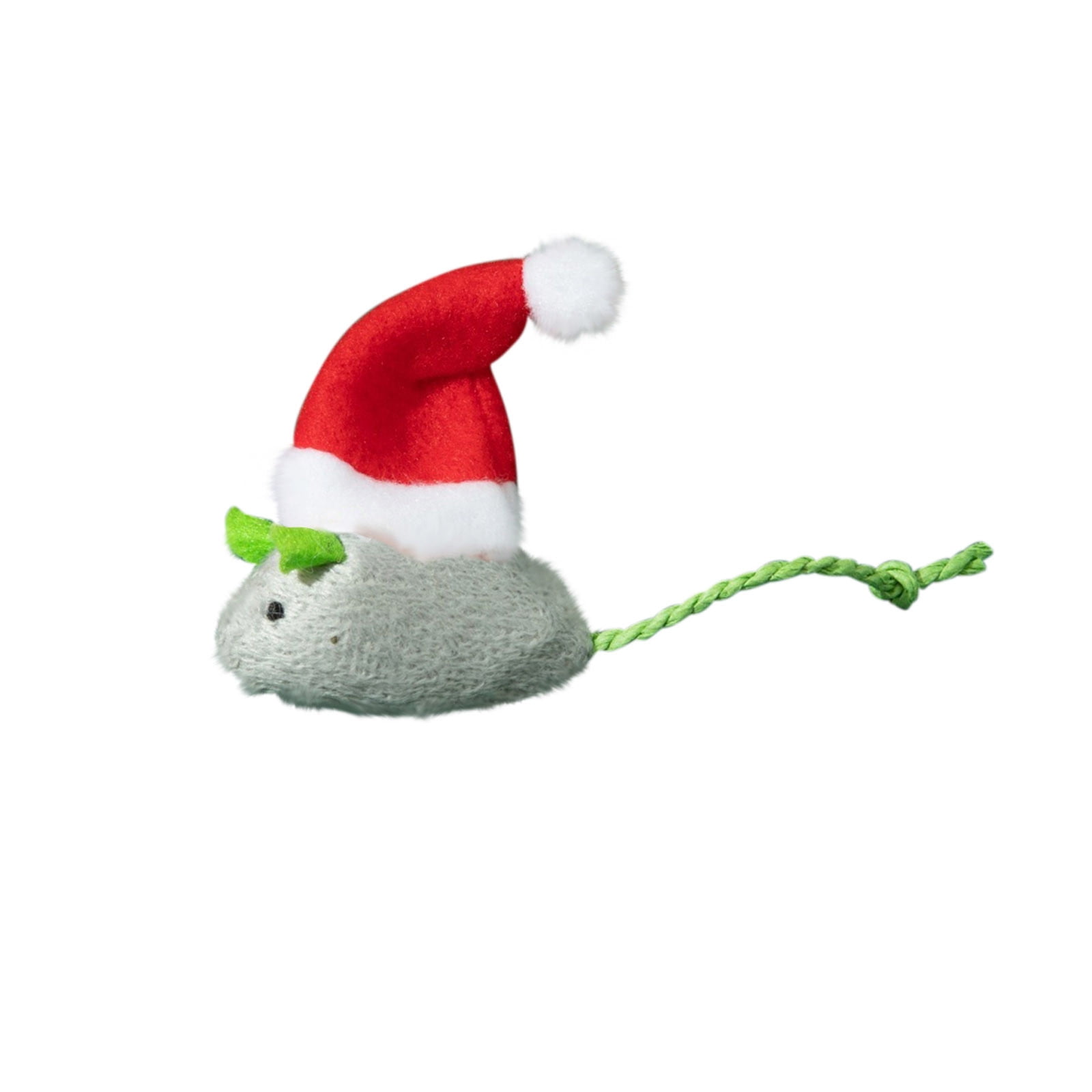 Catnip Toys Interactive Toy Christmas Hat Costume Plush Mouse Shaped Cat Toys for Cat Kitten Indoor A