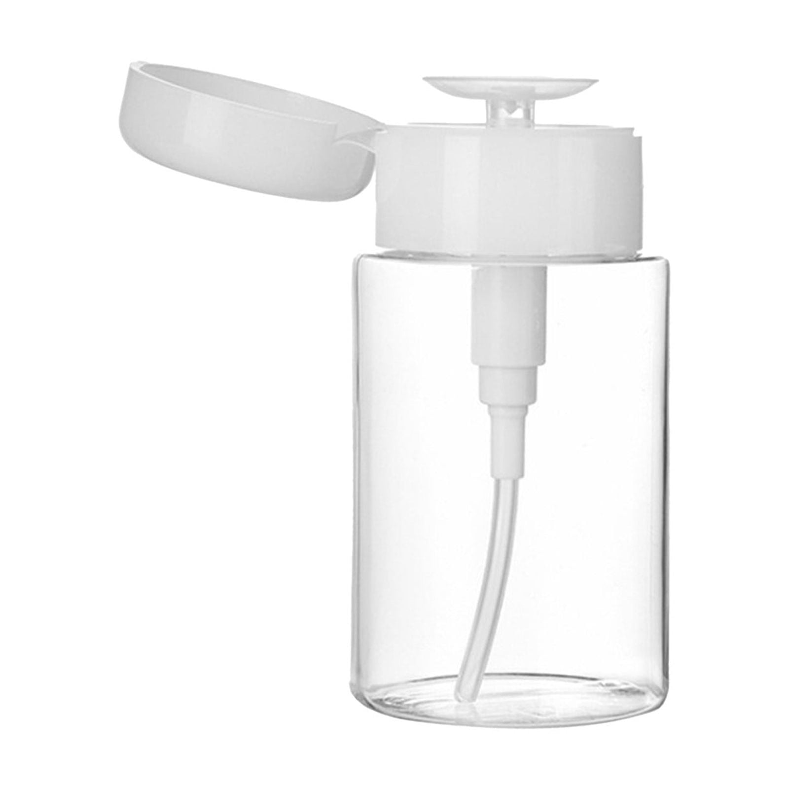 Push Down Pump Dispenser Empty Push Top Bottles Containers for Nail Polish Makeup Remover Micellar Water Facial Toner 200ML Clear