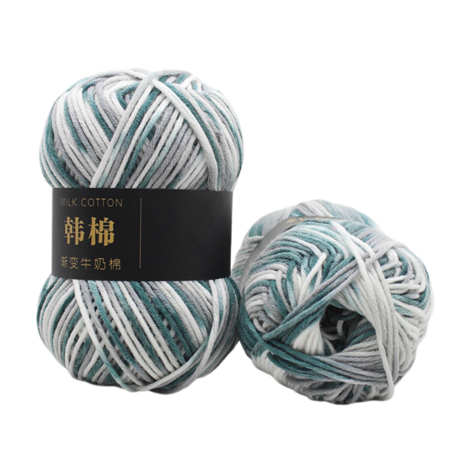 Cotton Yarn - Multicolor Rainbows Yarn,50 gram Skeins,26 Colors Available,7 Strands Of Combed Milk Cotton Crocheting Yarn for Knitting,Crochet,Weaving,Arts & Crafts - Fiesta #J - Gray