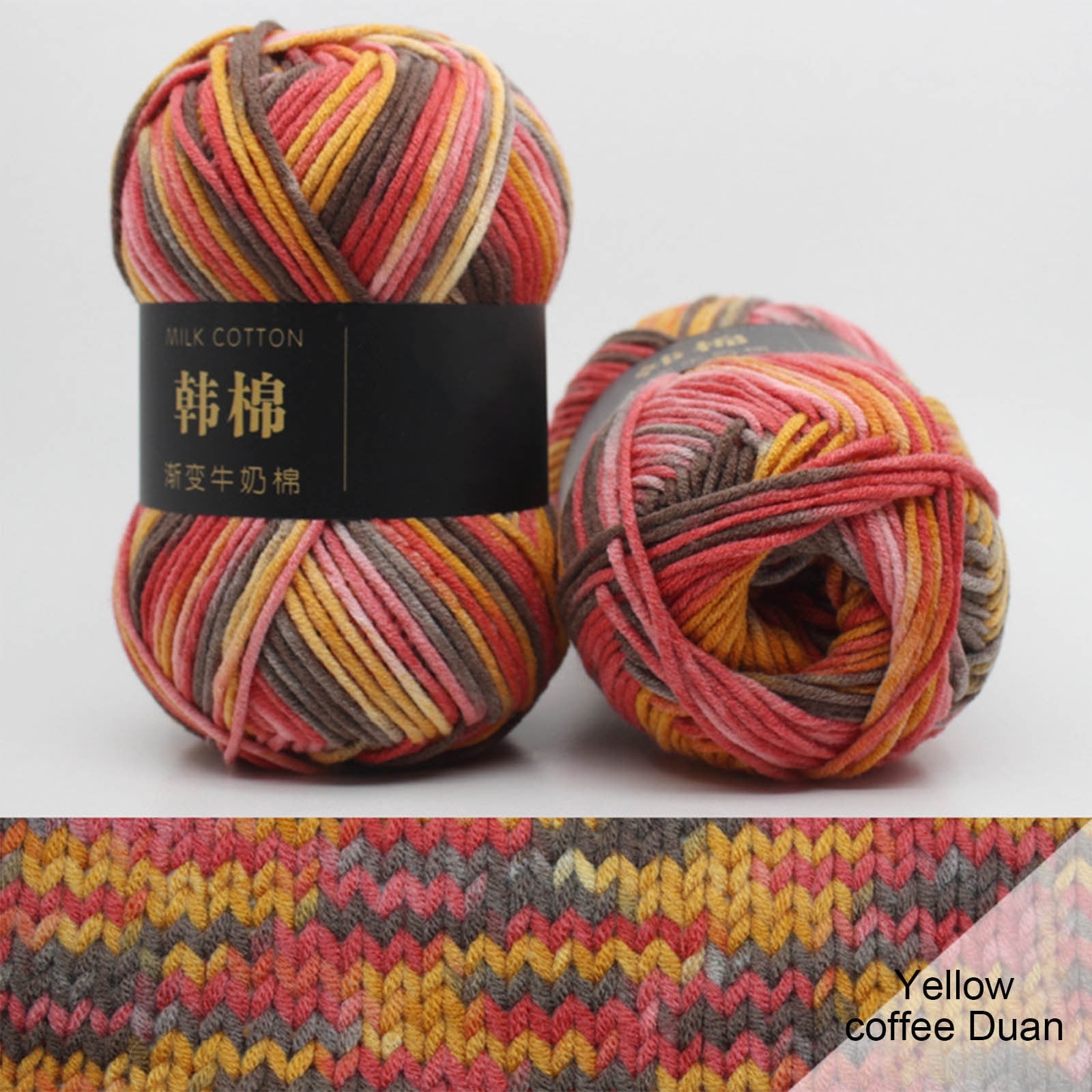 Cotton Yarn - Multicolor Rainbows Yarn,50 gram Skeins,26 Colors Available,7 Strands Of Combed Milk Cotton Crocheting Yarn for Knitting,Crochet,Weaving,Arts & Crafts - Fiesta #W - Multicolor