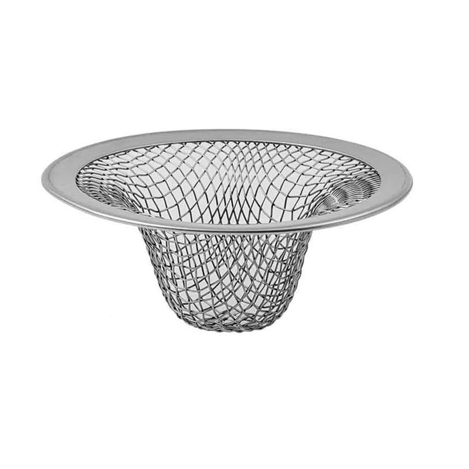 Kdkad Tub Drain Hair Catcher - Shower Drain Mesh Strainer, Stainless Steel Shower Bathtub Drain Cover, Bathroom Sink Strainer Filter Basket for Bathroom Sink, Wash Basin Floor Drain L Silver