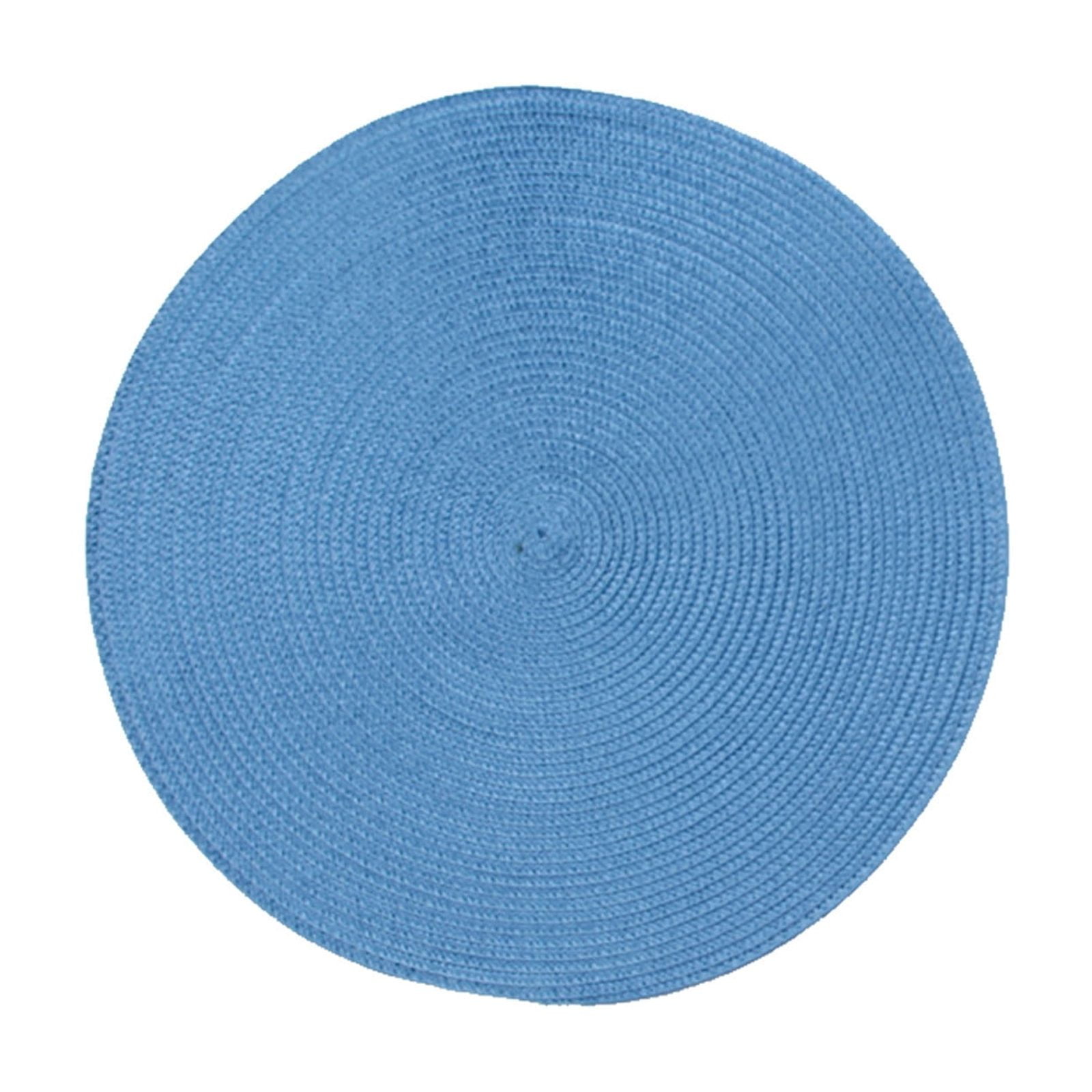 Round Braided Placemats Table Mats for Dining Tables Woven Washable Non-Slip Place mats 15 inch A